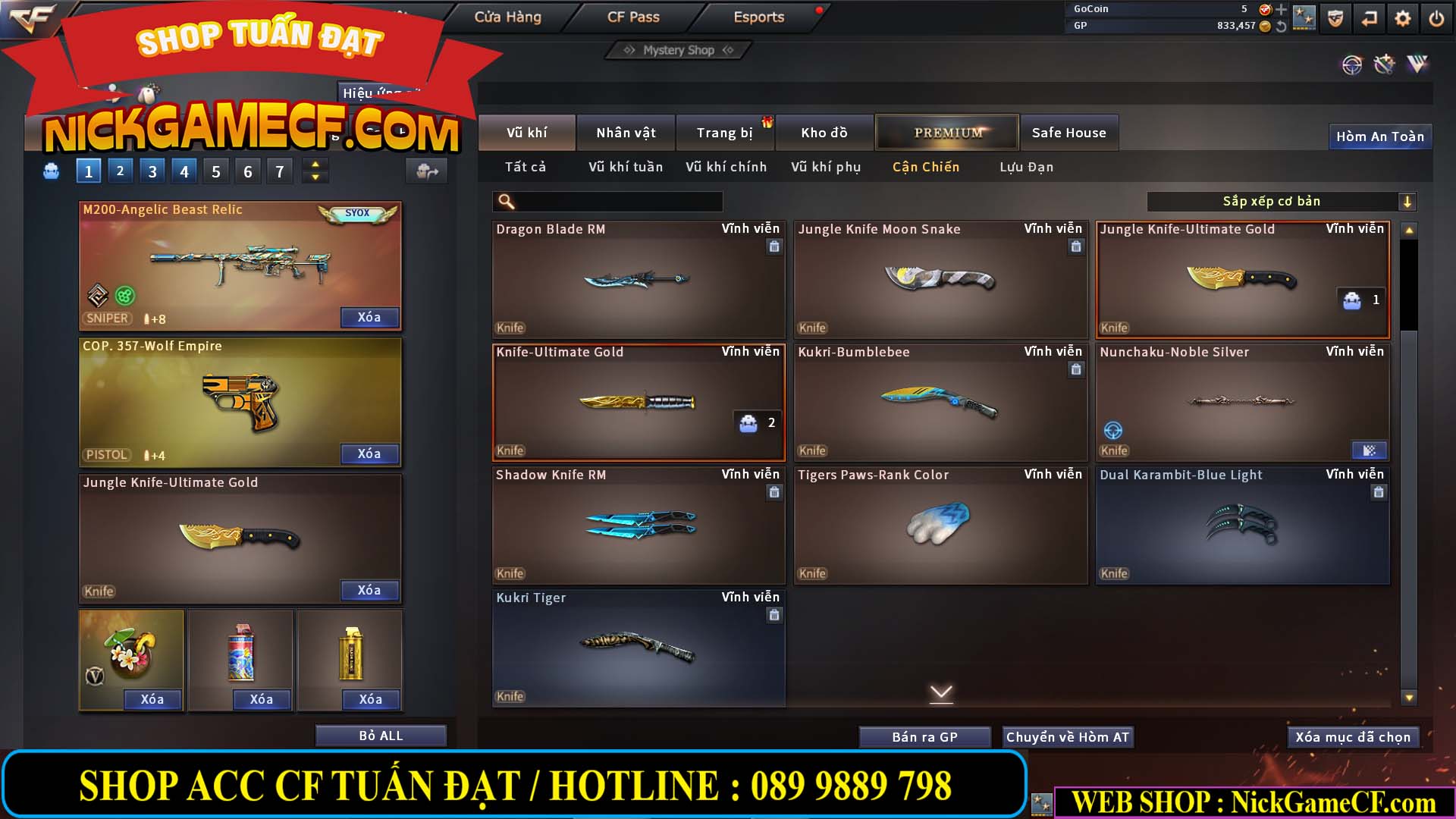 MÃ CF13688 - GIÁ : 3650K - CHIẾN C4 SIÊU HOT - 11 VIP - VIP5