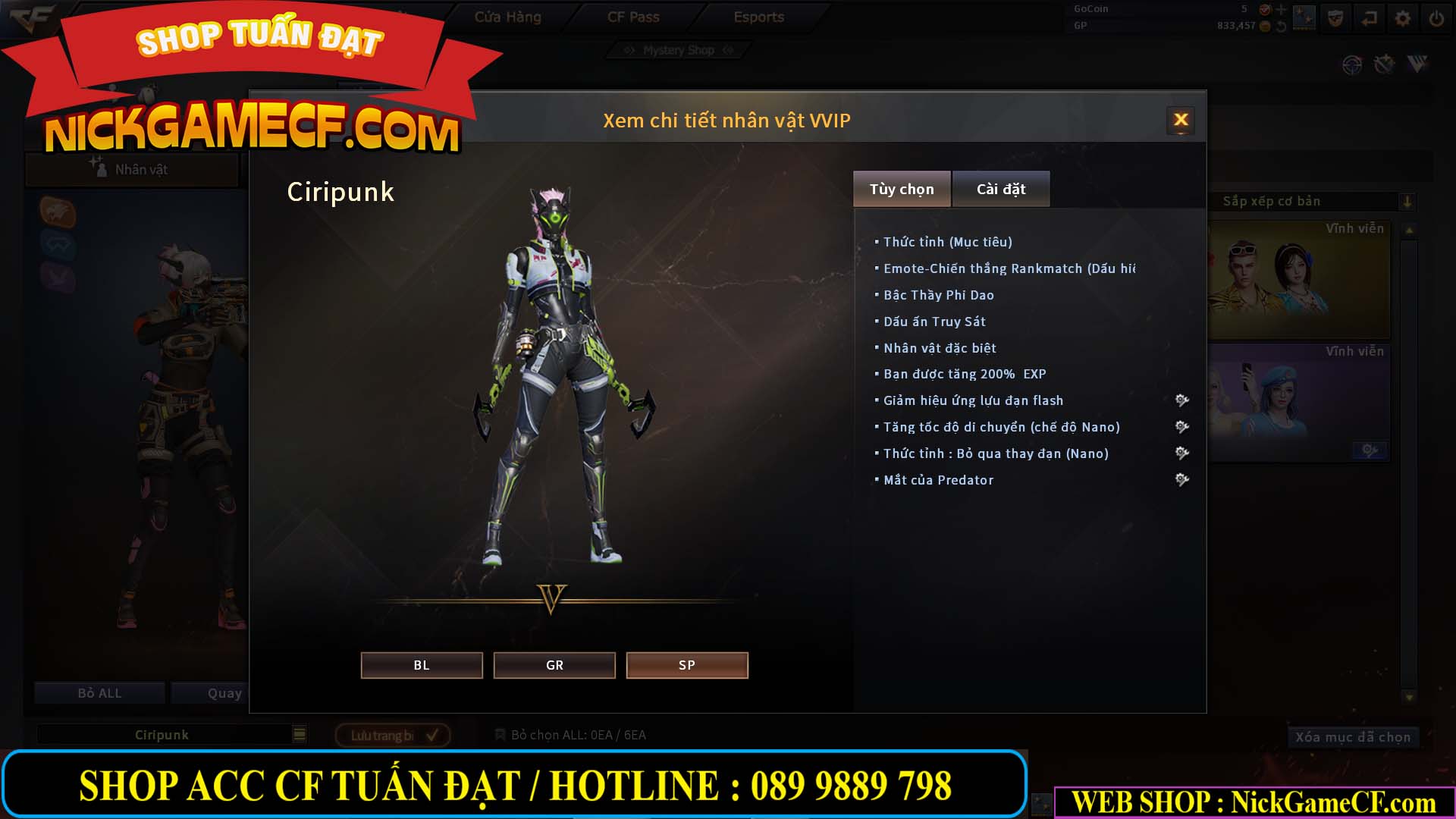 MÃ CF13688 - GIÁ : 3650K - CHIẾN C4 SIÊU HOT - 11 VIP - VIP5