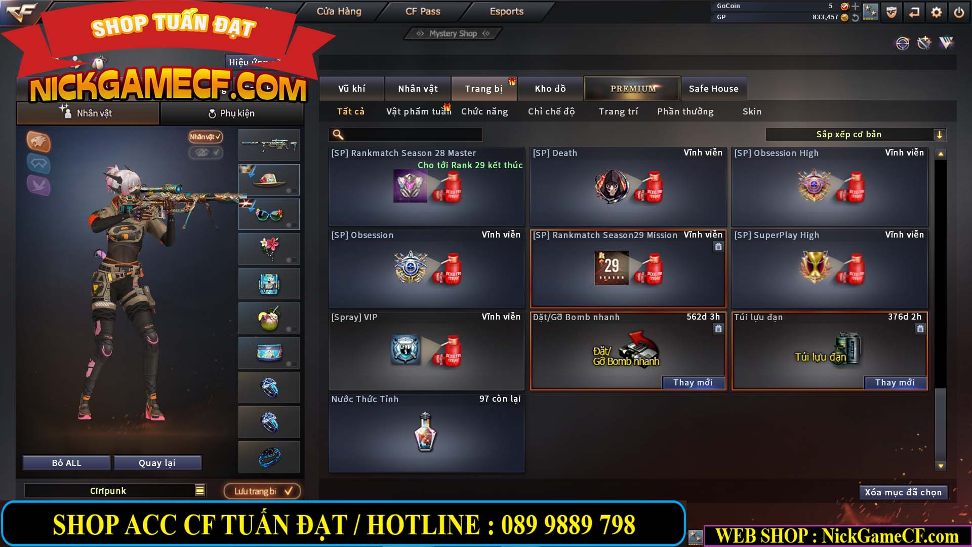 MÃ CF13688 - GIÁ : 3650K - CHIẾN C4 SIÊU HOT - 11 VIP - VIP5