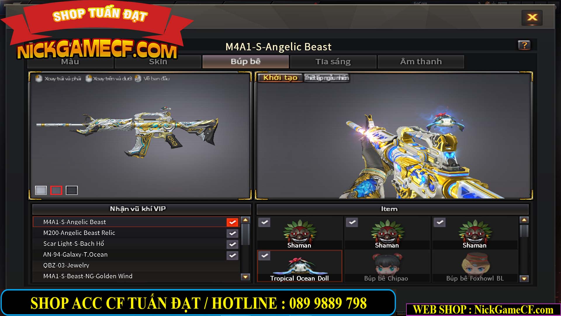 MÃ CF13688 - GIÁ : 3650K - CHIẾN C4 SIÊU HOT - 11 VIP - VIP5
