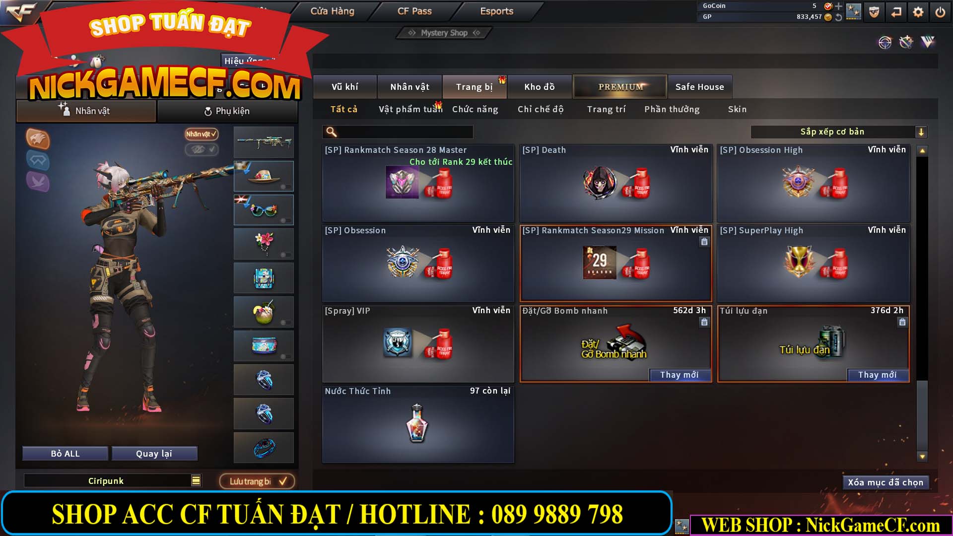 MÃ CF13688 - GIÁ : 3650K - CHIẾN C4 SIÊU HOT - 11 VIP - VIP5