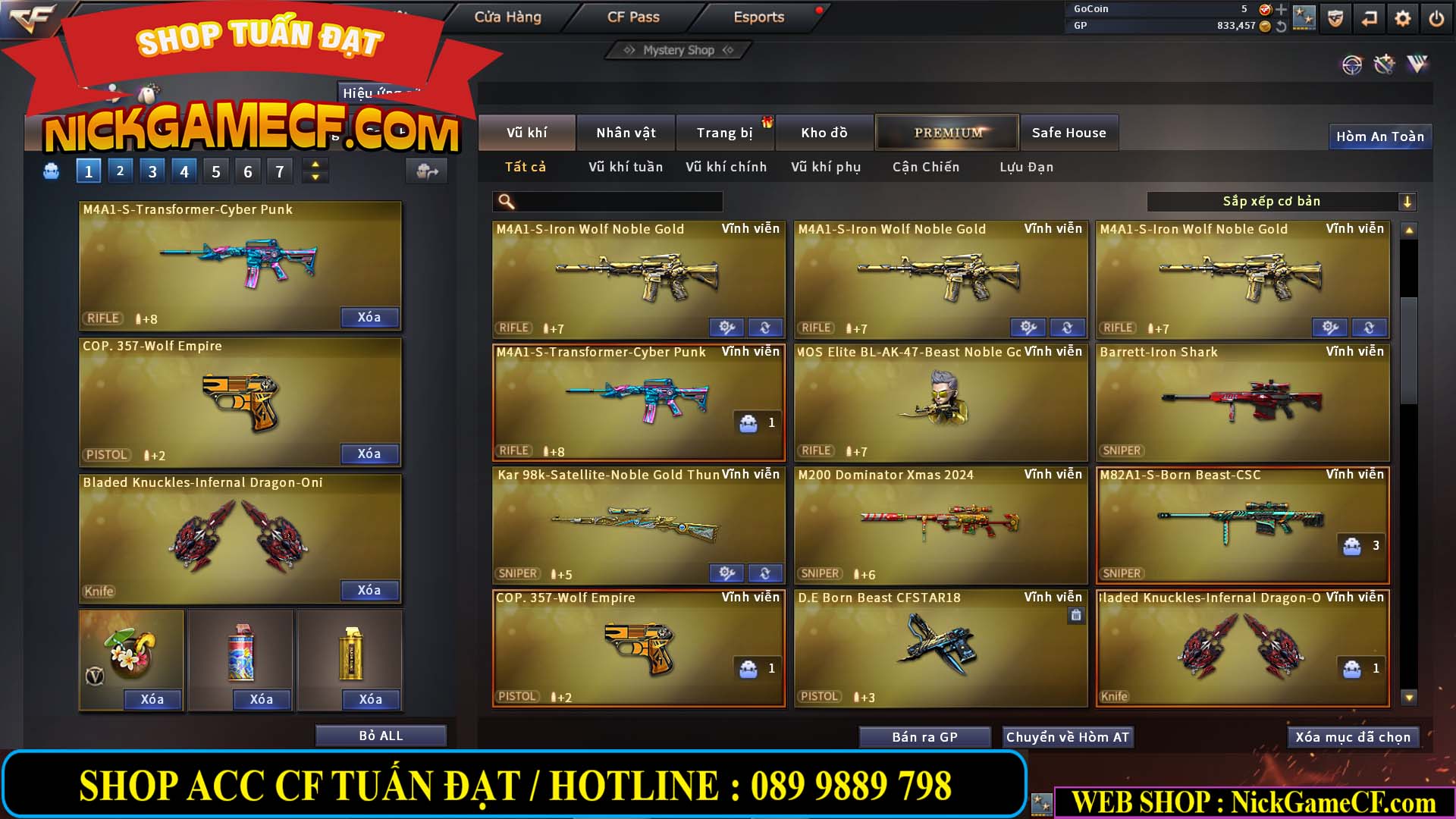 MÃ CF13688 - GIÁ : 3650K - CHIẾN C4 SIÊU HOT - 11 VIP - VIP5