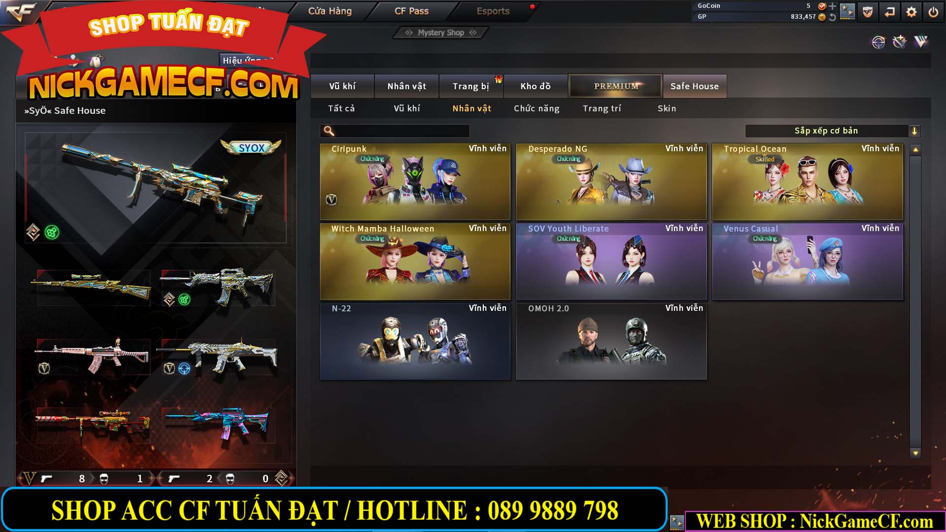 MÃ CF13688 - GIÁ : 3650K - CHIẾN C4 SIÊU HOT - 11 VIP - VIP5