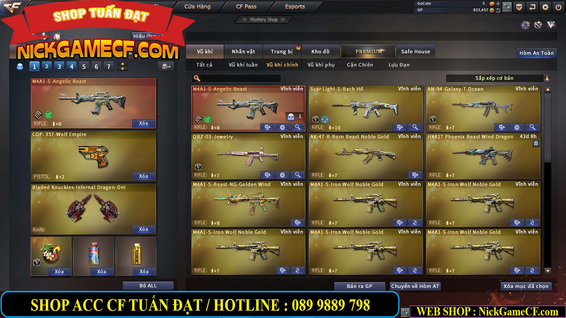 MÃ CF13688 - GIÁ : 3650K - CHIẾN C4 SIÊU HOT - 11 VIP - VIP5