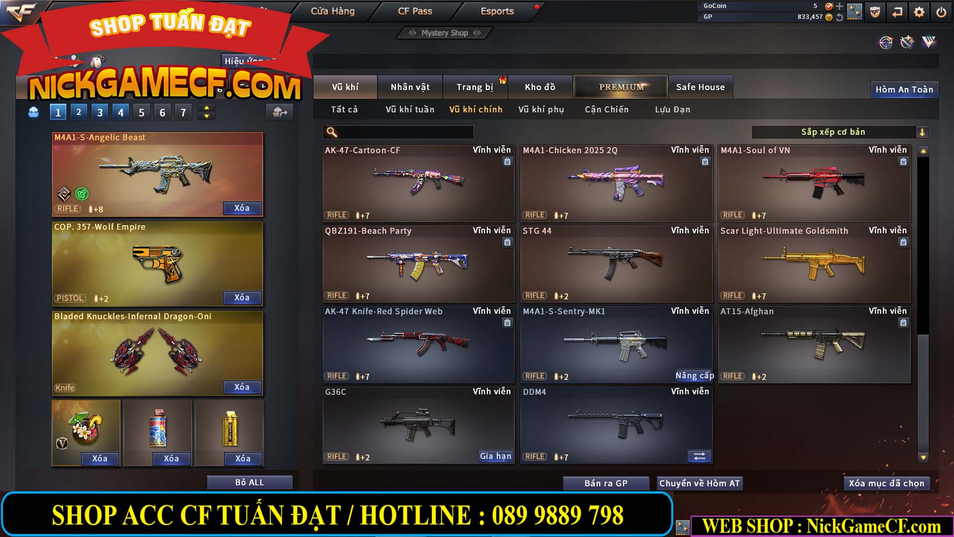 MÃ CF13688 - GIÁ : 3650K - CHIẾN C4 SIÊU HOT - 11 VIP - VIP5