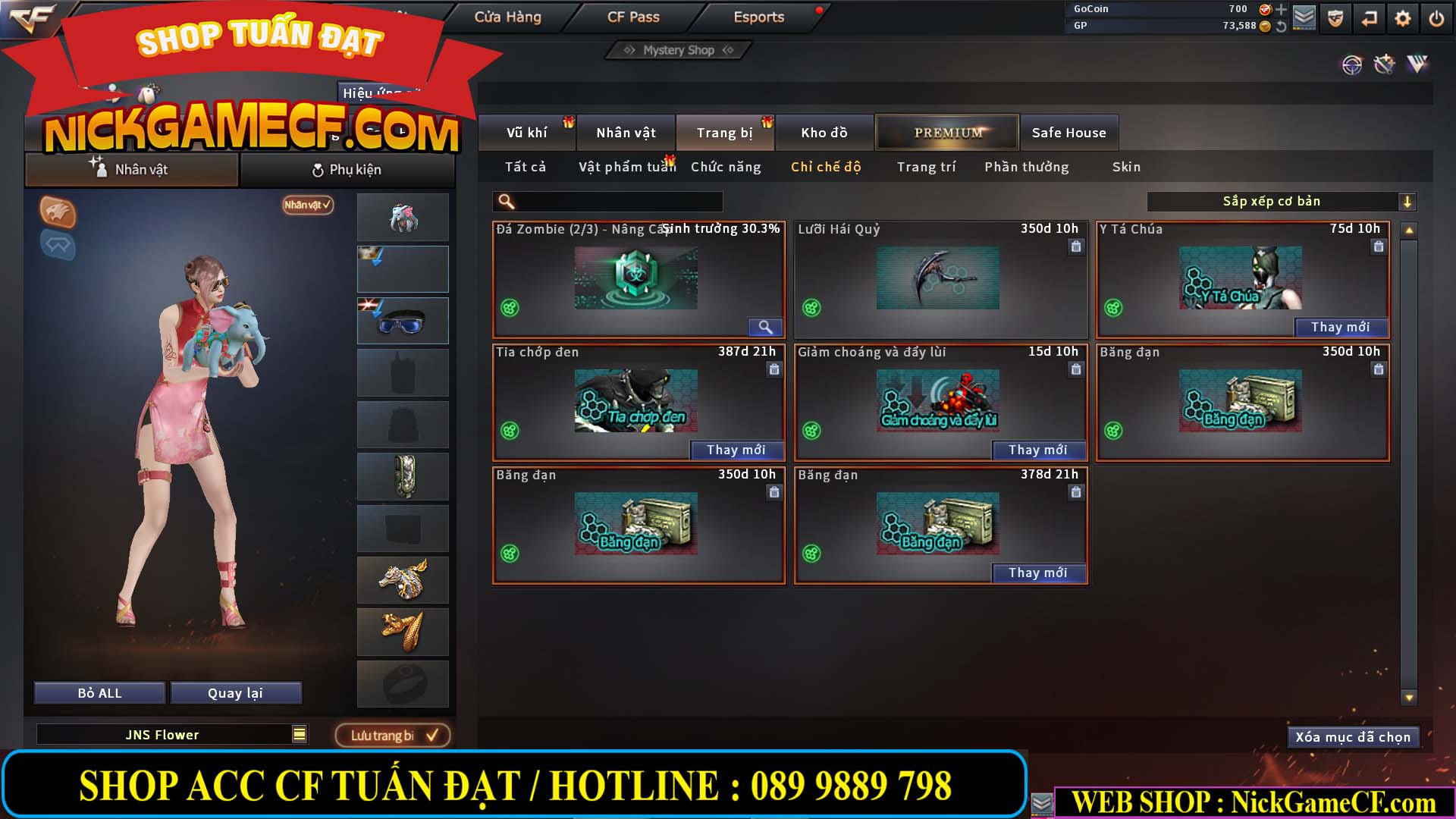 MÃ CF13707 - GIÁ : 5850K - ZOM SIÊU THỦ TÂN BINH - GẦN VIP6 WEB