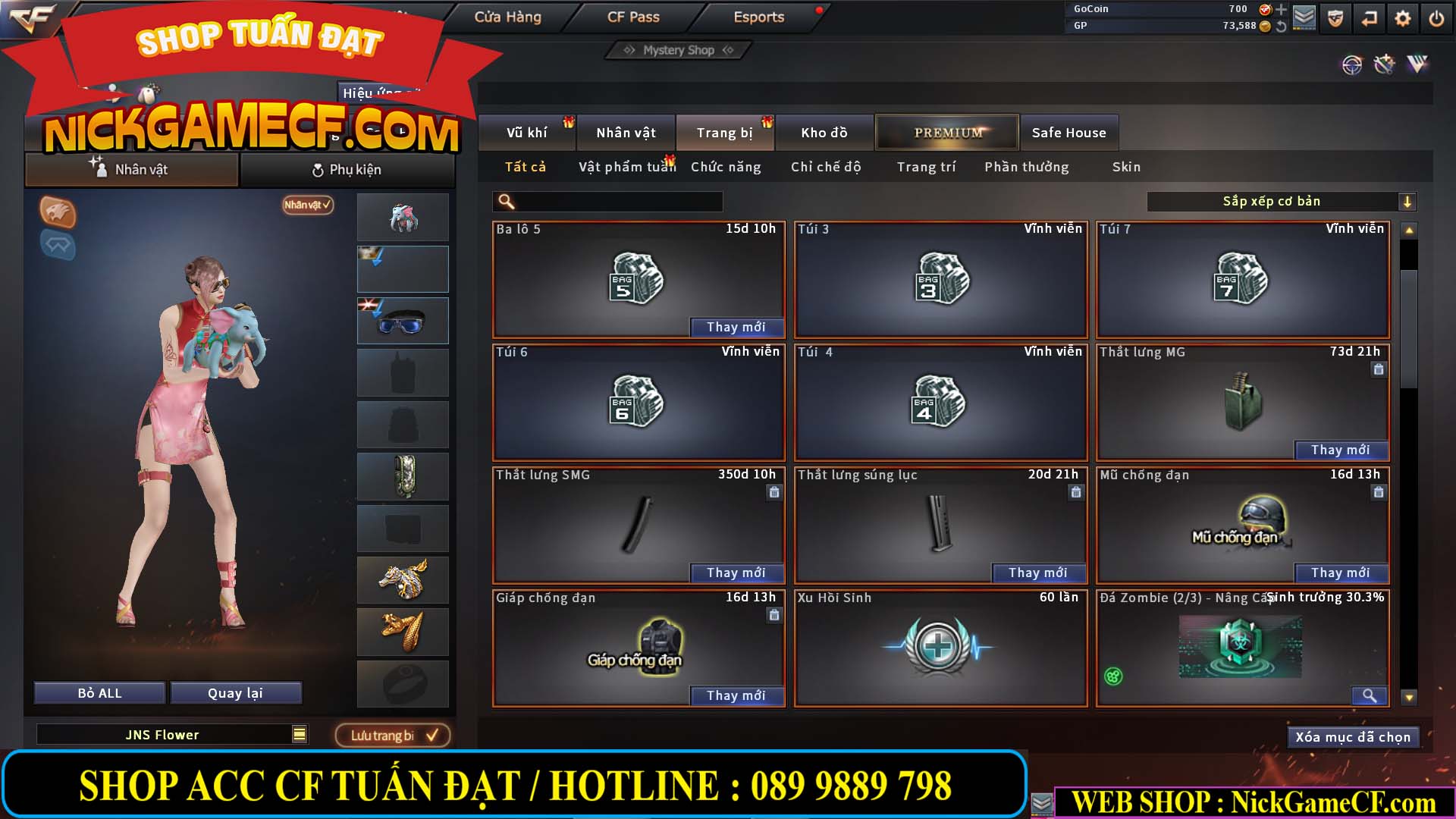 MÃ CF13707 - GIÁ : 5850K - ZOM SIÊU THỦ TÂN BINH - GẦN VIP6 WEB