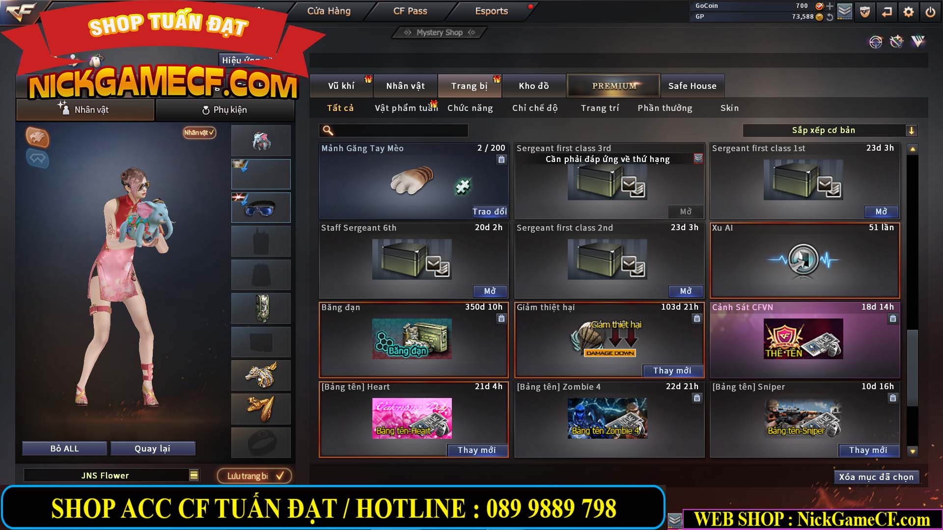MÃ CF13707 - GIÁ : 5850K - ZOM SIÊU THỦ TÂN BINH - GẦN VIP6 WEB