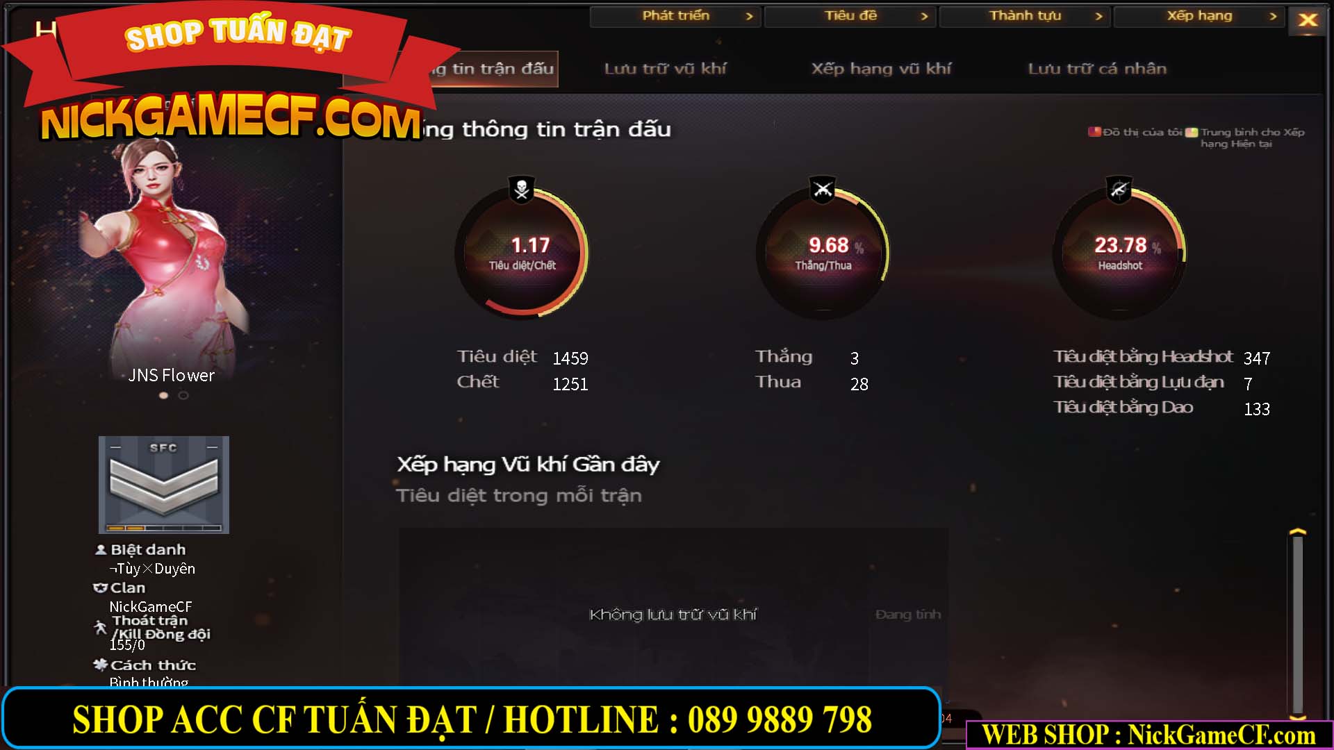 MÃ CF13707 - GIÁ : 5850K - ZOM SIÊU THỦ TÂN BINH - GẦN VIP6 WEB