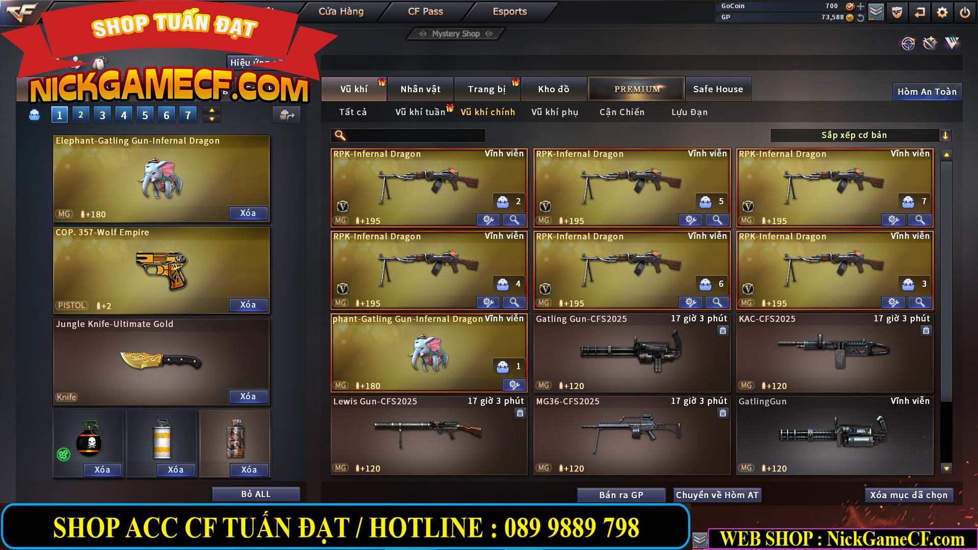 MÃ CF13707 - GIÁ : 5850K - ZOM SIÊU THỦ TÂN BINH - GẦN VIP6 WEB