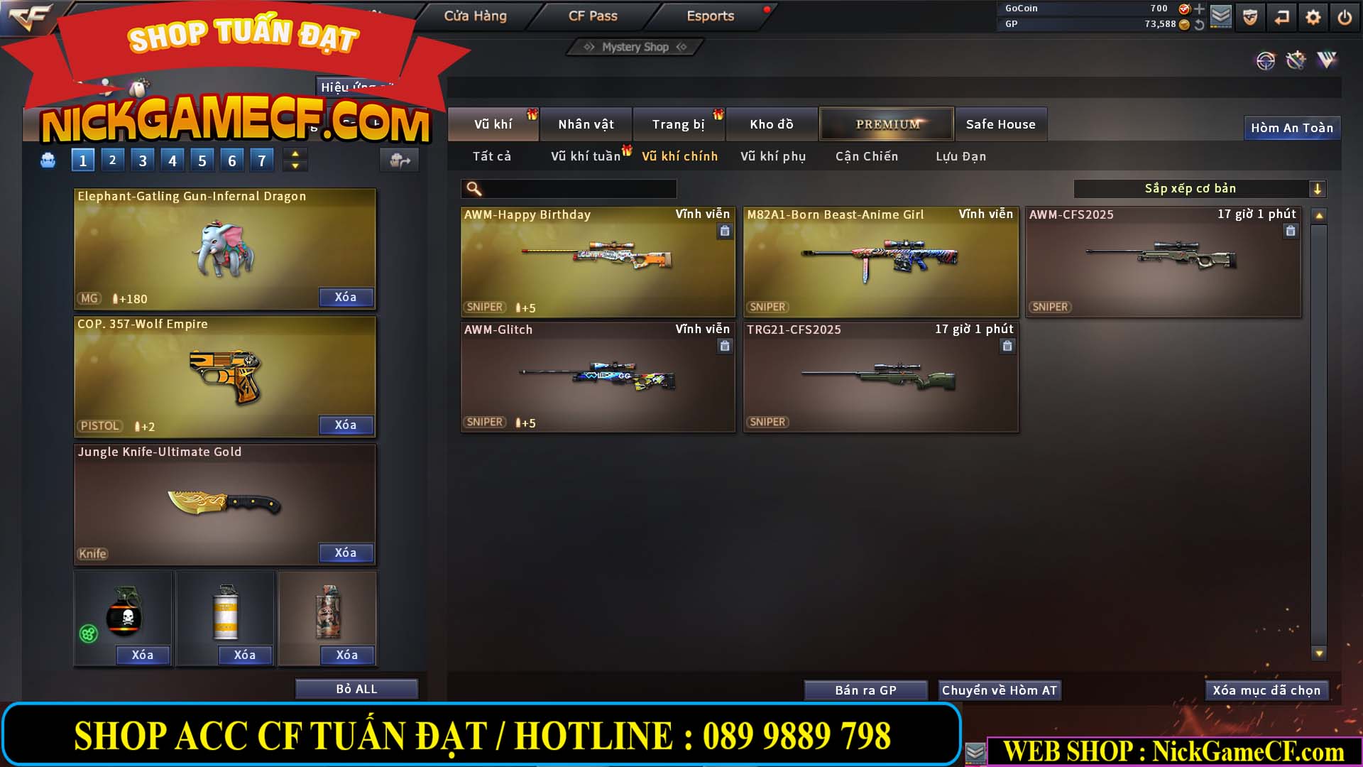 MÃ CF13707 - GIÁ : 5850K - ZOM SIÊU THỦ TÂN BINH - GẦN VIP6 WEB