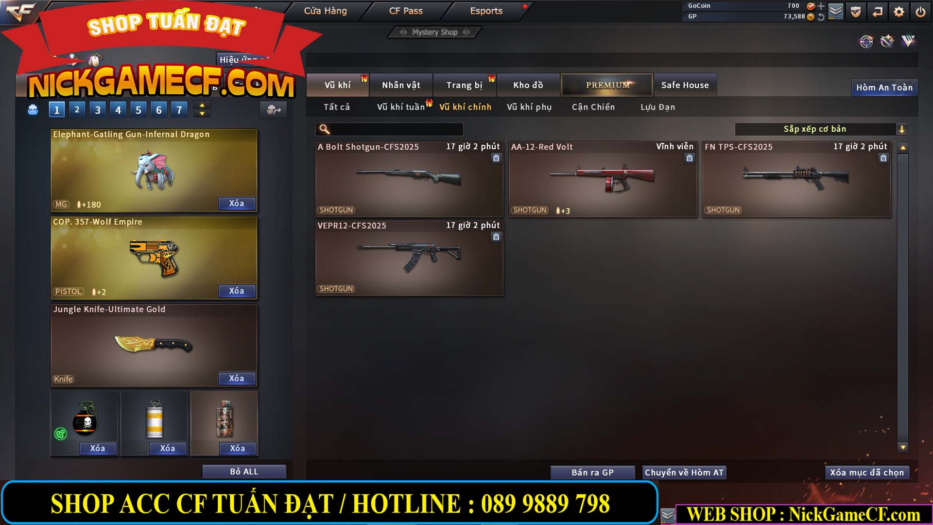 MÃ CF13707 - GIÁ : 5850K - ZOM SIÊU THỦ TÂN BINH - GẦN VIP6 WEB