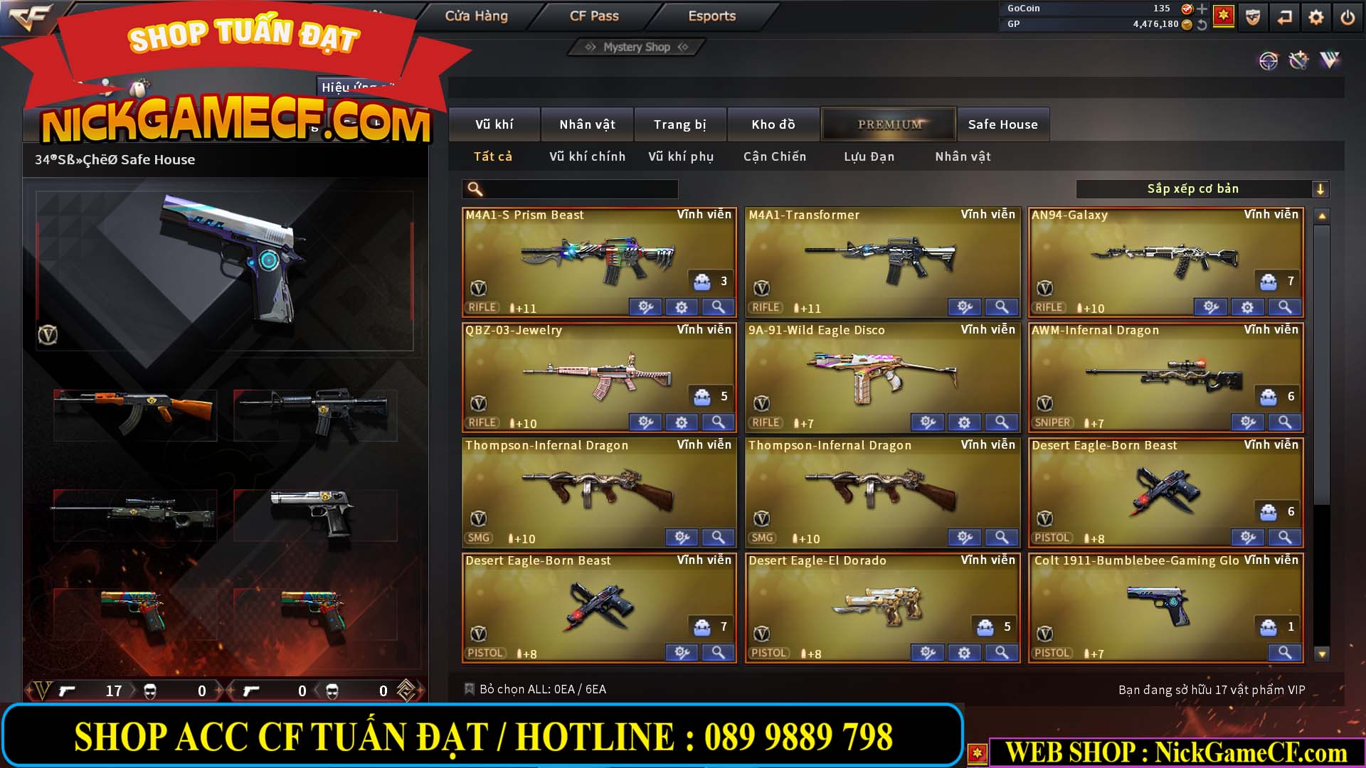 MÃ CF13739 - GIÁ : 2950K - CHUYÊN DF/CSC - 17 VIP - VIP4