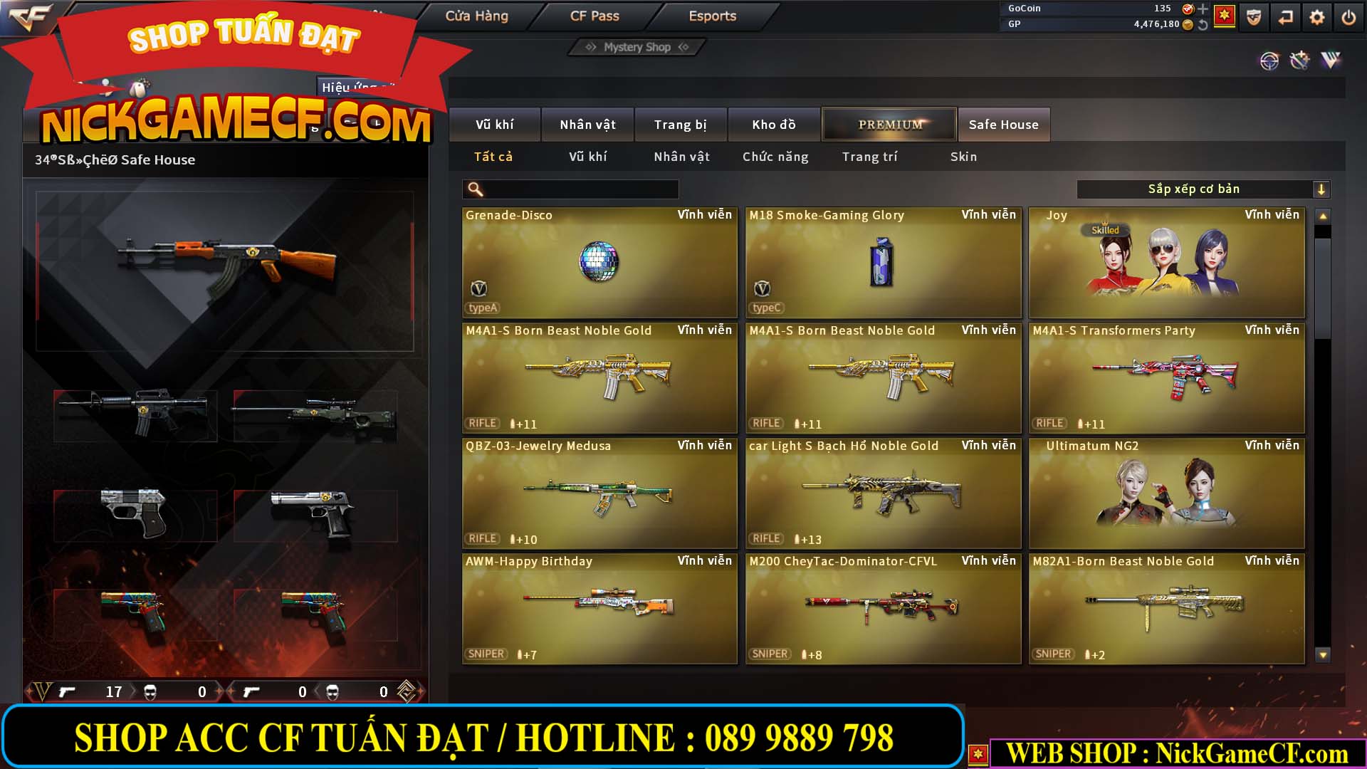 MÃ CF13739 - GIÁ : 2950K - CHUYÊN DF/CSC - 17 VIP - VIP4