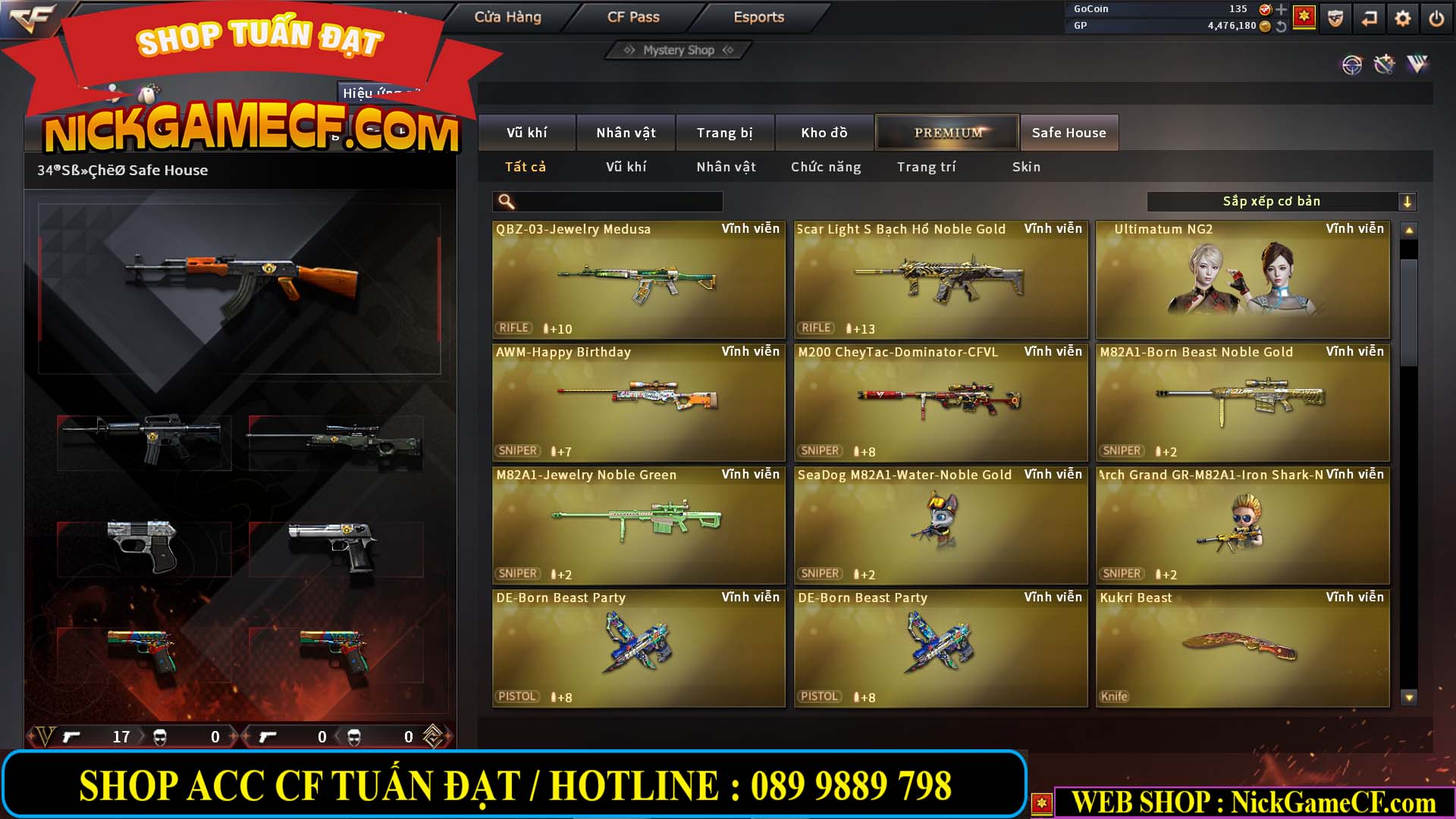 MÃ CF13739 - GIÁ : 2950K - CHUYÊN DF/CSC - 17 VIP - VIP4