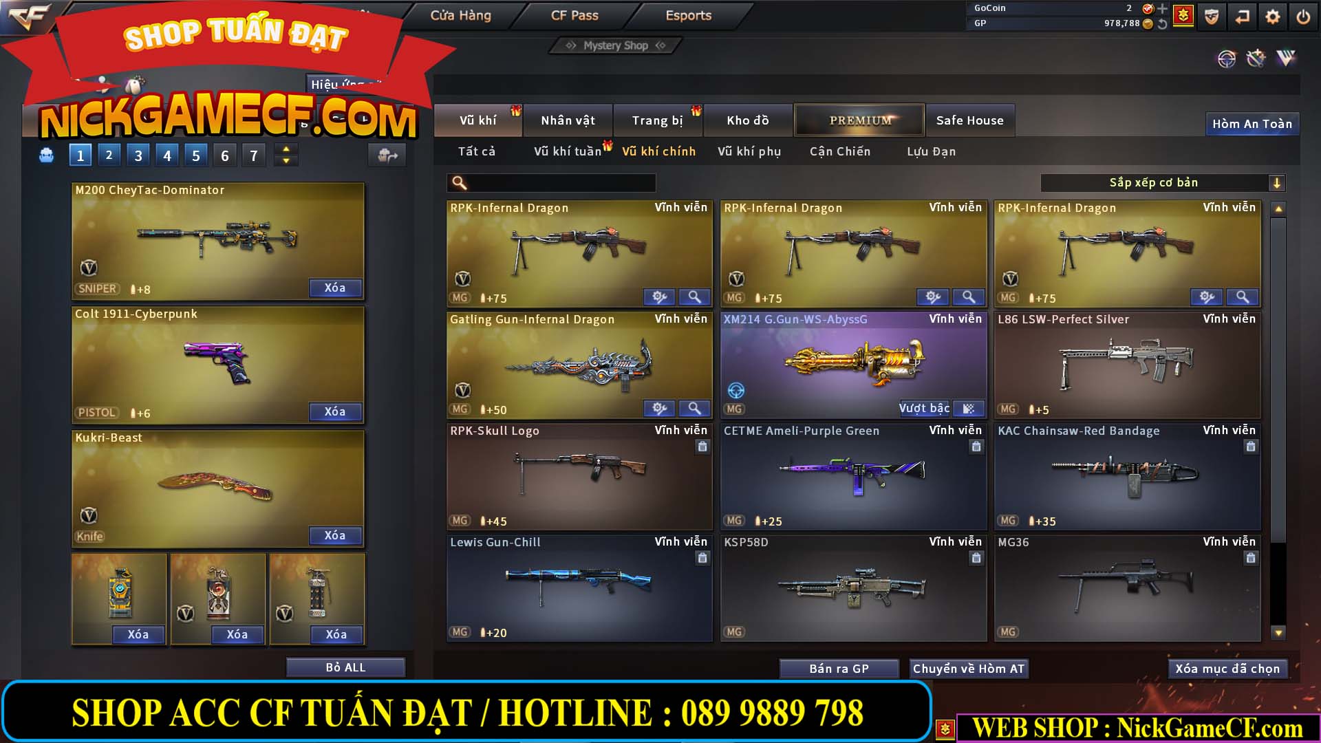 MÃ CF13765 - GIÁ : 3650K - CHIẾN C4 XỊN - ZOM THỦ - 29 VIP - VIP5