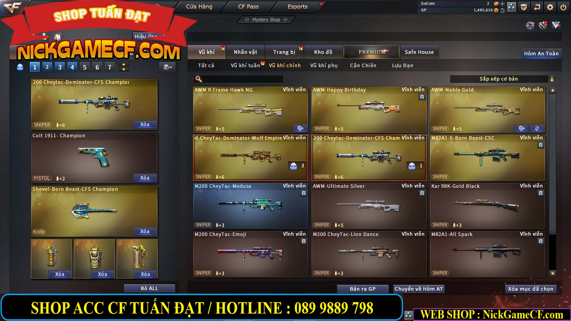 MÃ CF13770 - GIÁ : 2550K - CHIẾN C4 DÂN CHƠI SƯU TẦM 0 VIP - VIP5