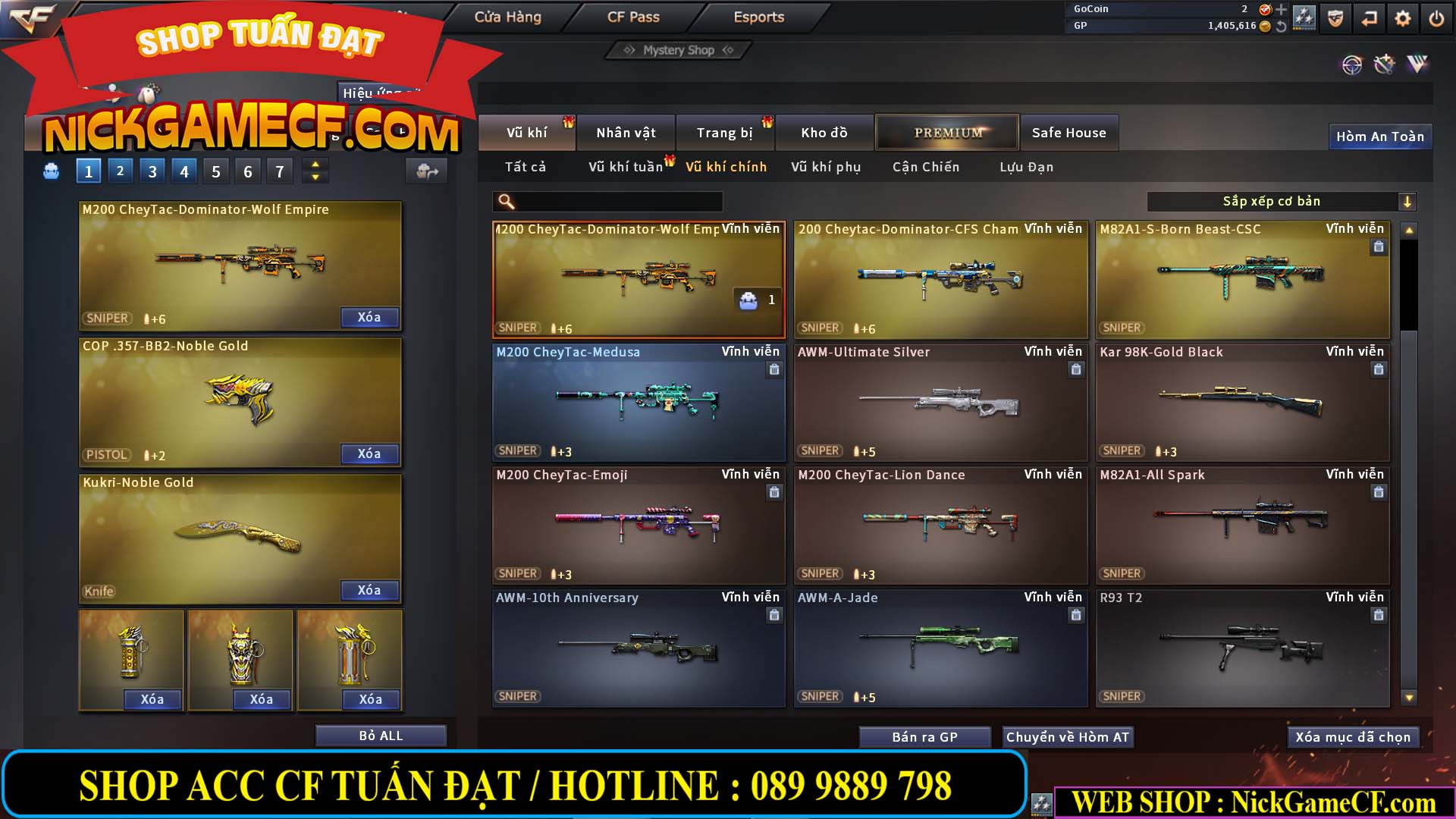 MÃ CF13770 - GIÁ : 2550K - CHIẾN C4 DÂN CHƠI SƯU TẦM 0 VIP - VIP5