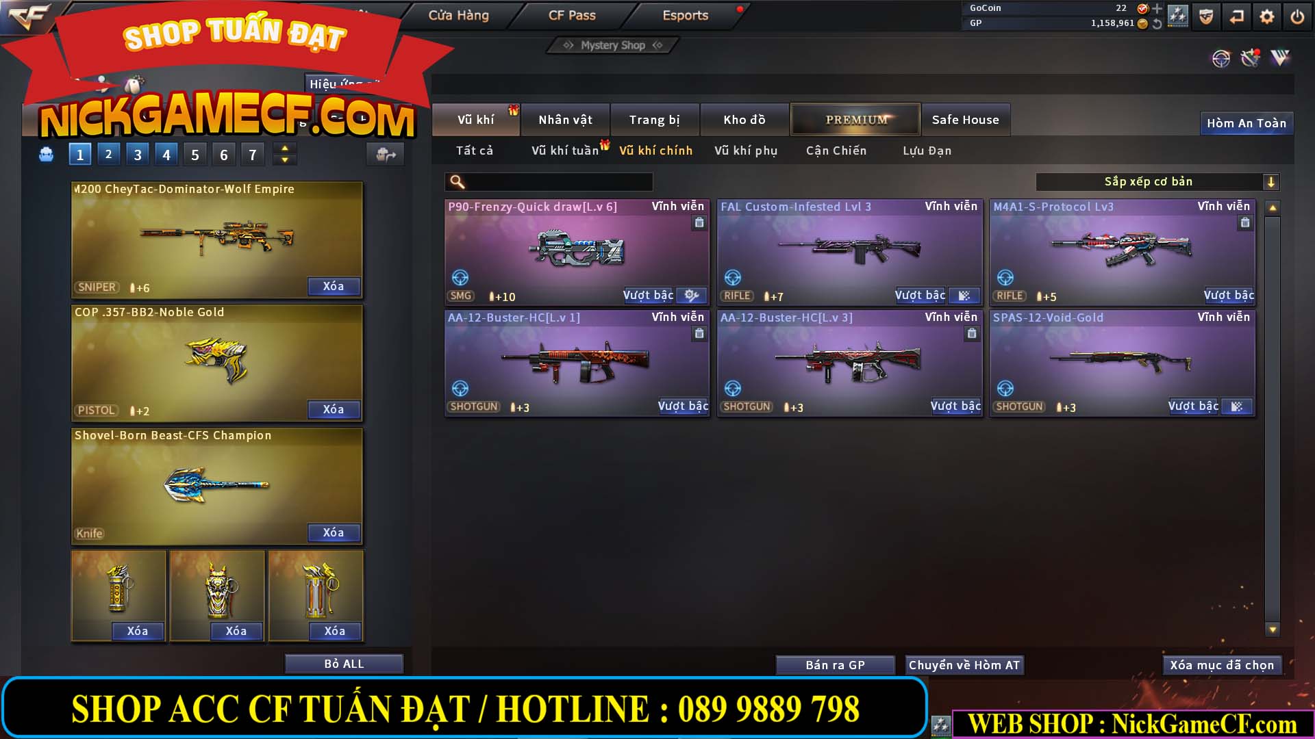 MÃ CF13770 - GIÁ : 2550K - CHIẾN C4 DÂN CHƠI SƯU TẦM 0 VIP - VIP5