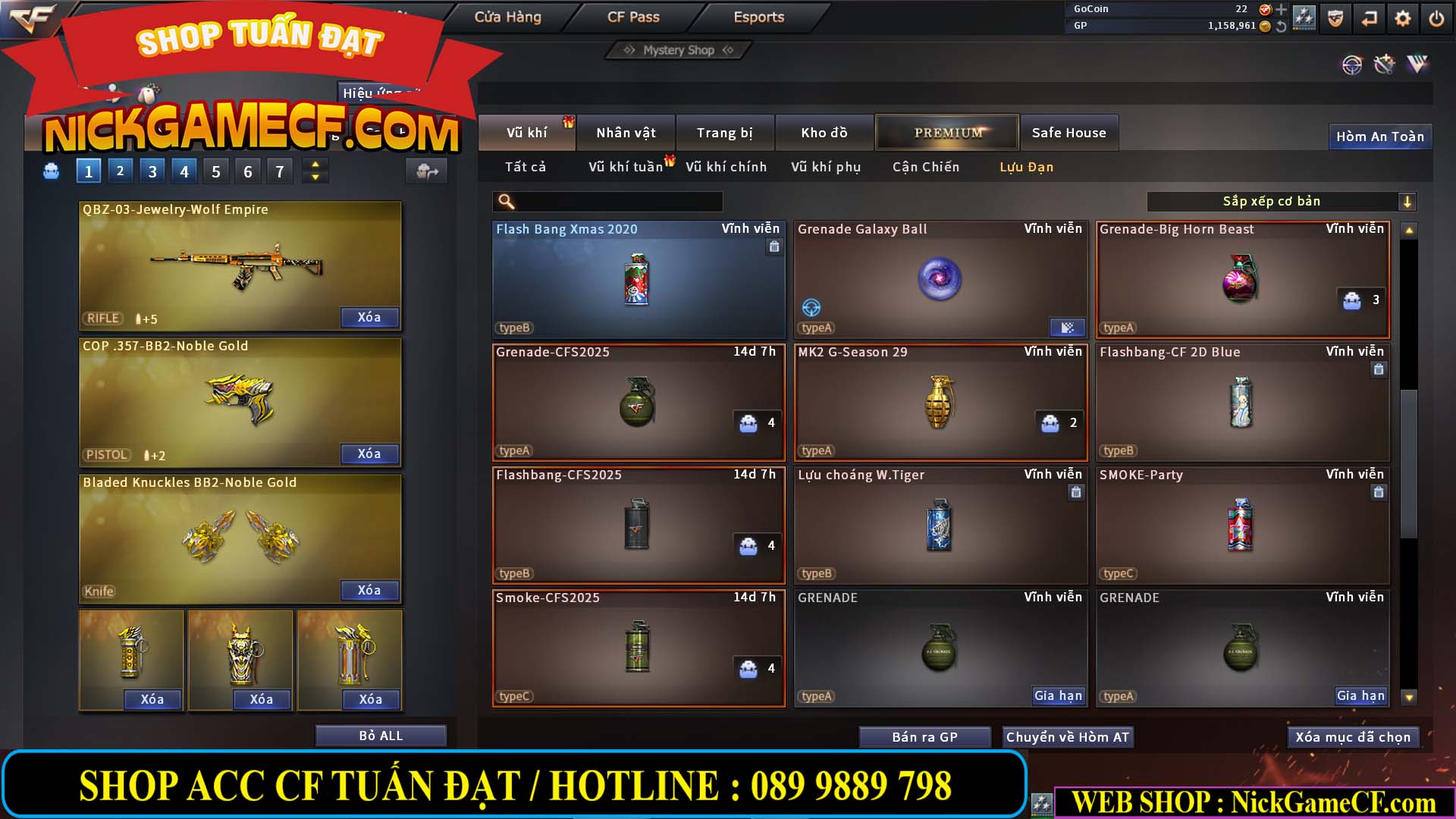 MÃ CF13770 - GIÁ : 2550K - CHIẾN C4 DÂN CHƠI SƯU TẦM 0 VIP - VIP5