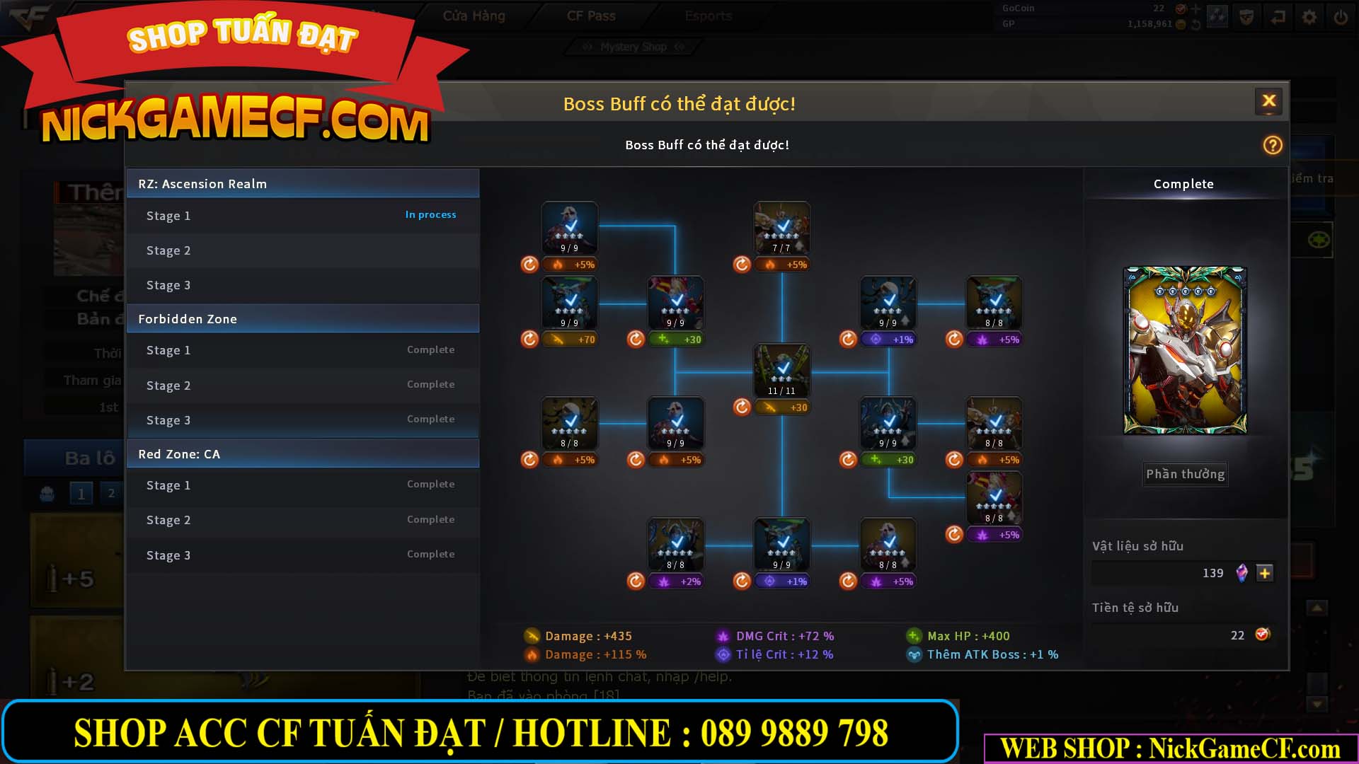 MÃ CF13770 - GIÁ : 2550K - CHIẾN C4 DÂN CHƠI SƯU TẦM 0 VIP - VIP5