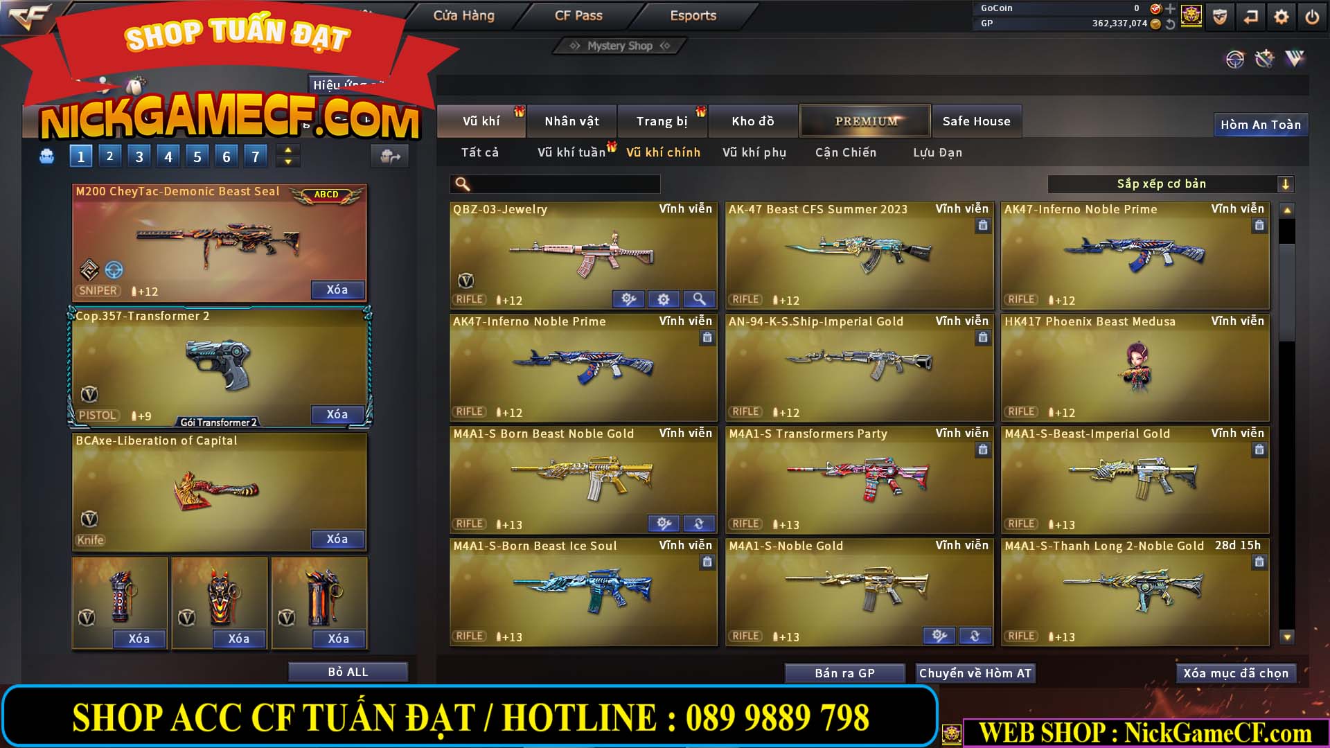 MÃ CF13772 - GIÁ : 6999K - CHIẾN C4 ĐẸP - ZOM XINH - 58 VIP - VIP5