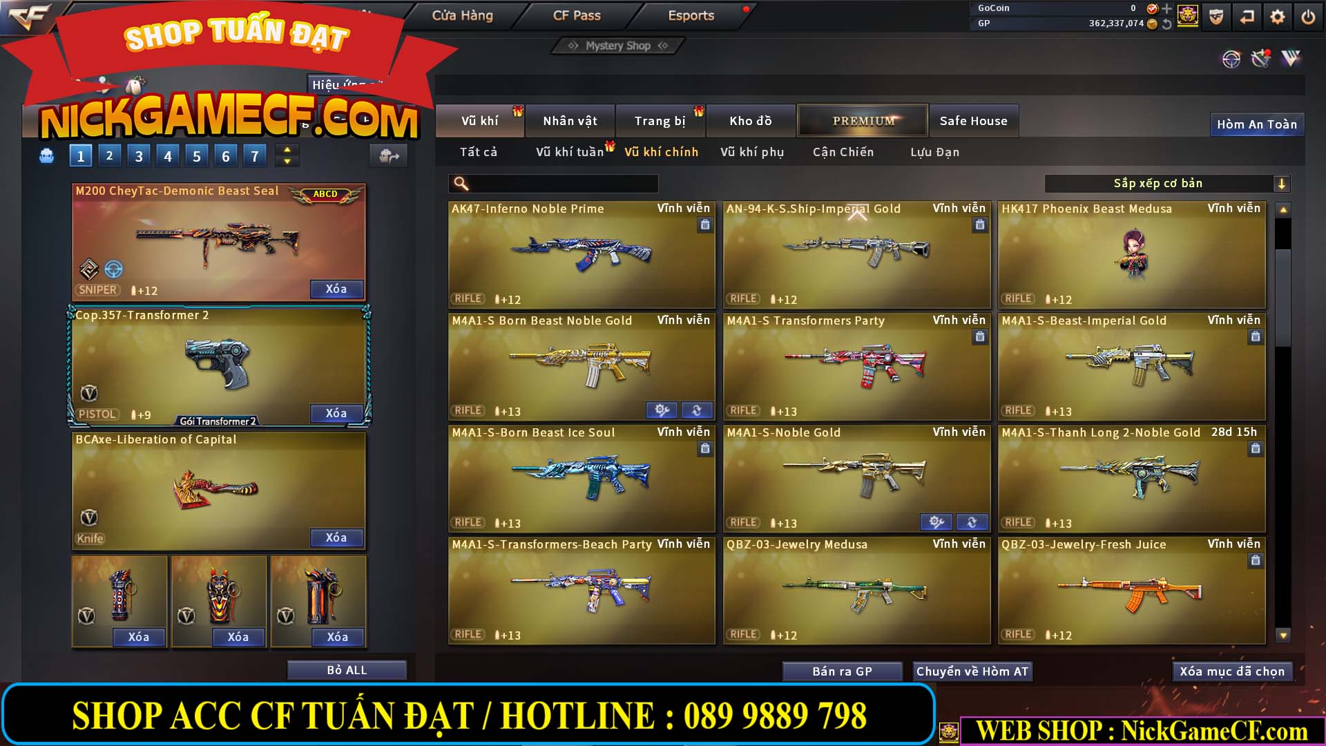 MÃ CF13772 - GIÁ : 6999K - CHIẾN C4 ĐẸP - ZOM XINH - 58 VIP - VIP5