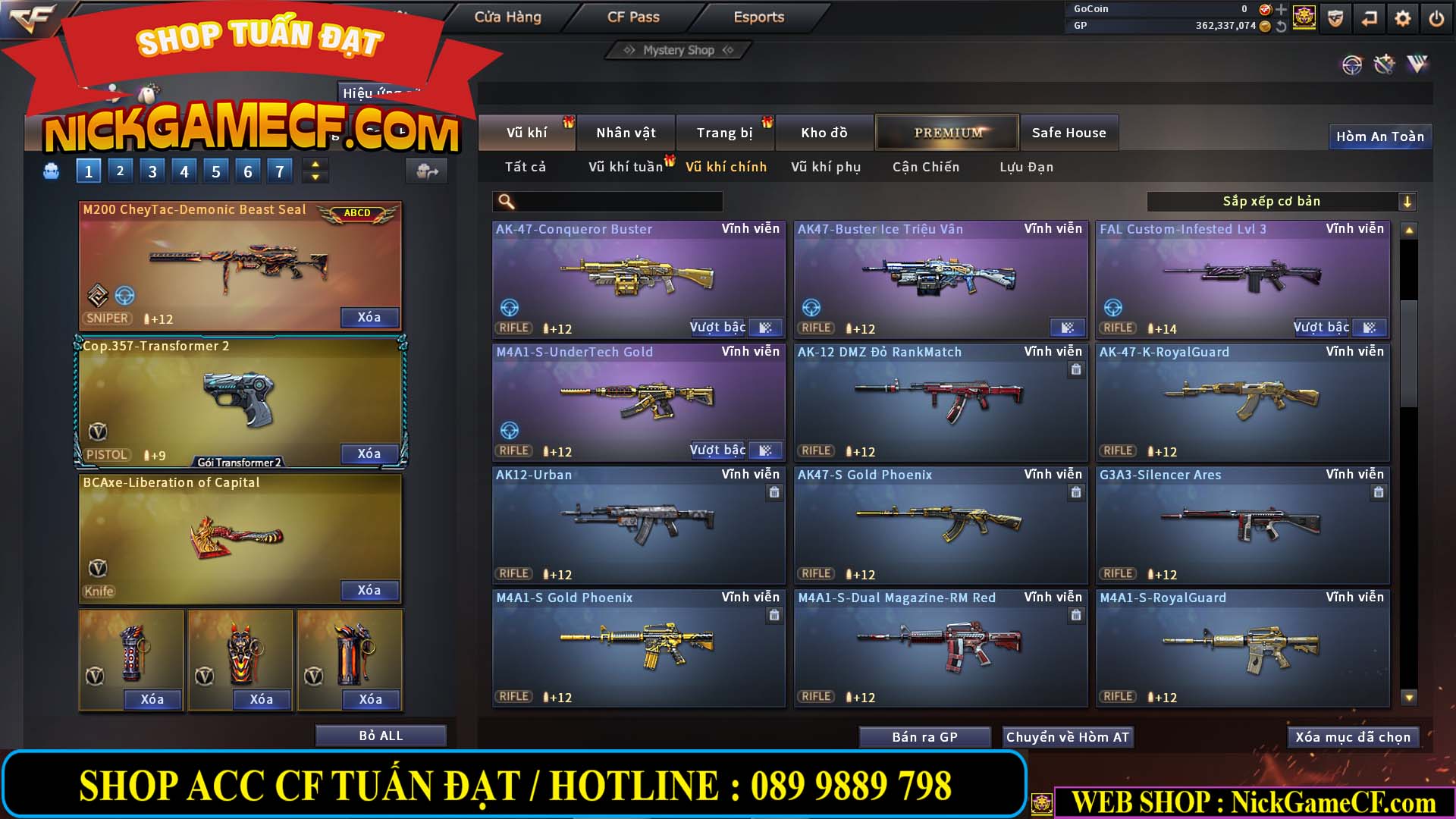 MÃ CF13772 - GIÁ : 6999K - CHIẾN C4 ĐẸP - ZOM XINH - 58 VIP - VIP5