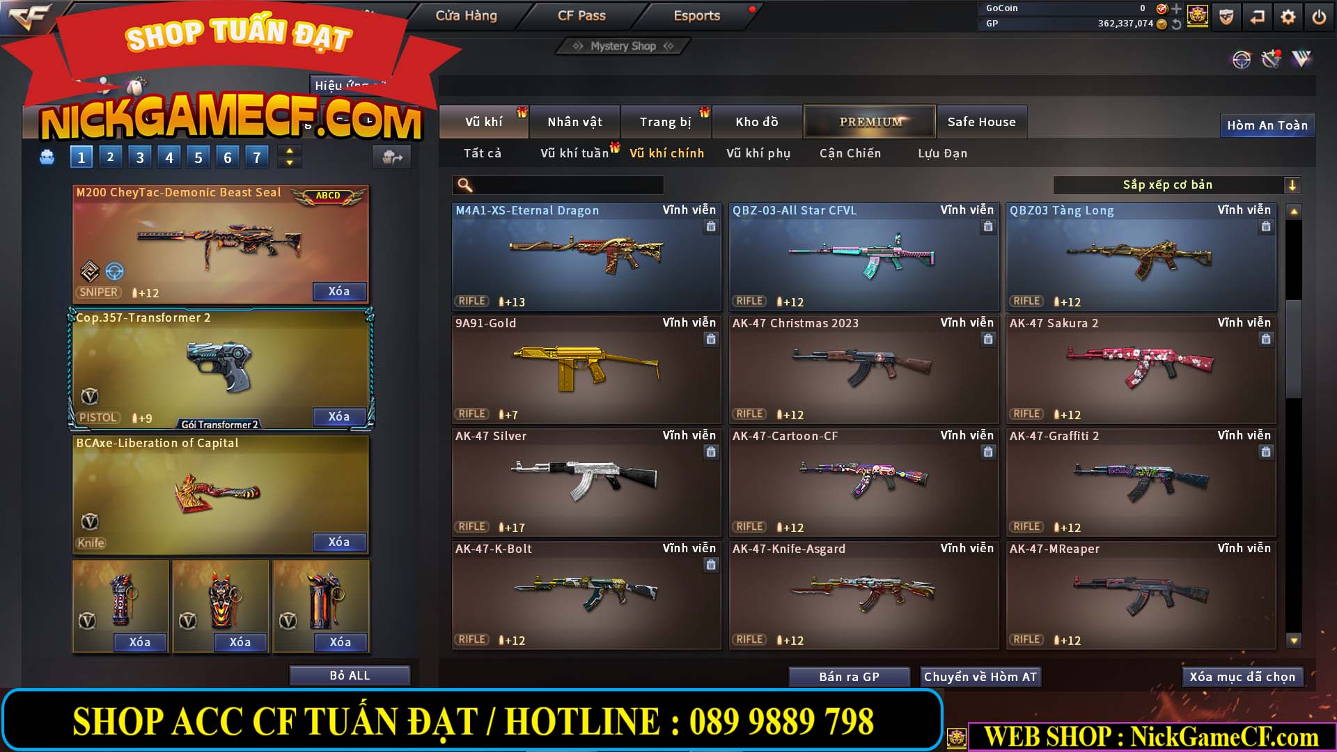 MÃ CF13772 - GIÁ : 6999K - CHIẾN C4 ĐẸP - ZOM XINH - 58 VIP - VIP5