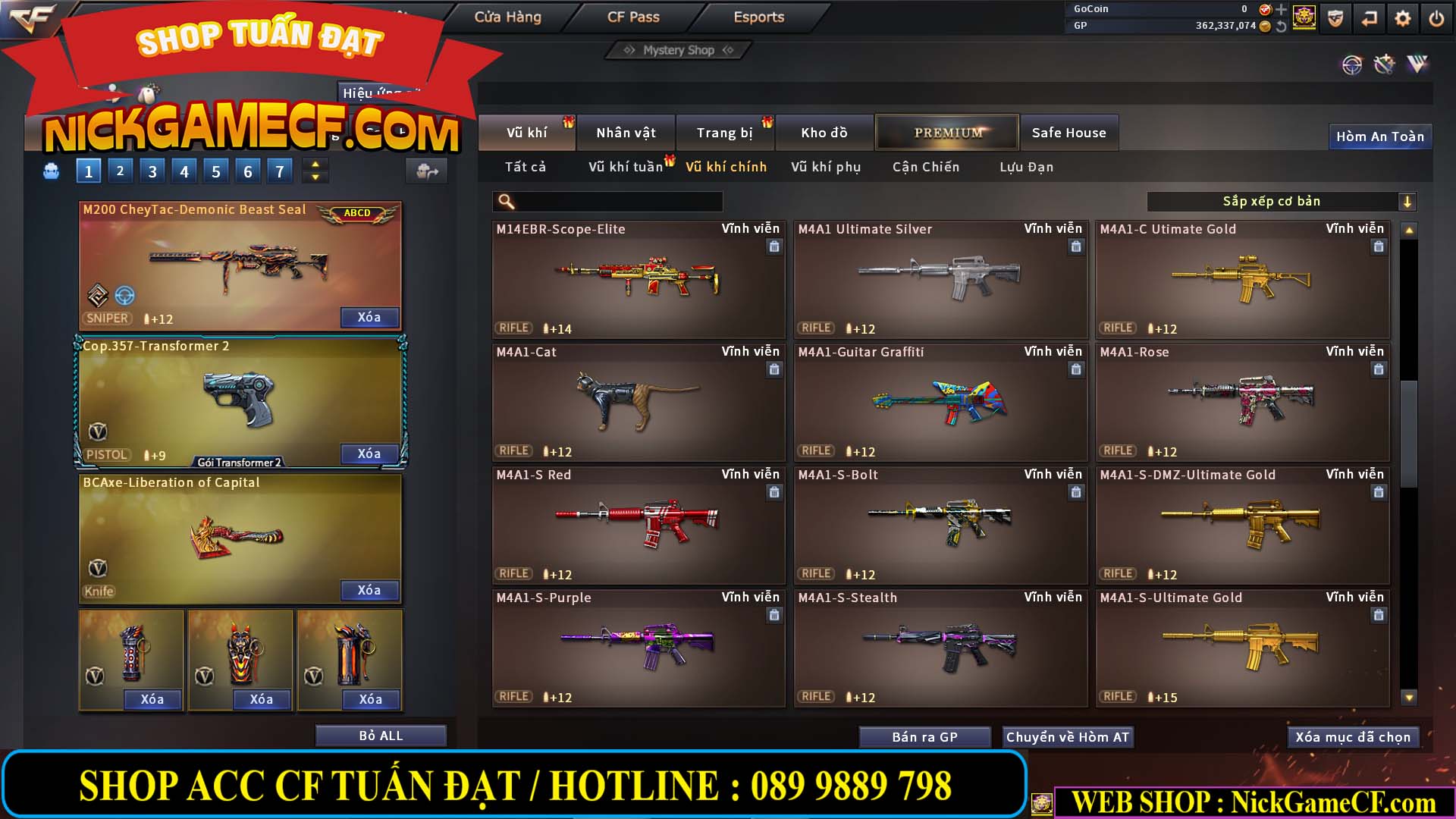 MÃ CF13772 - GIÁ : 6999K - CHIẾN C4 ĐẸP - ZOM XINH - 58 VIP - VIP5