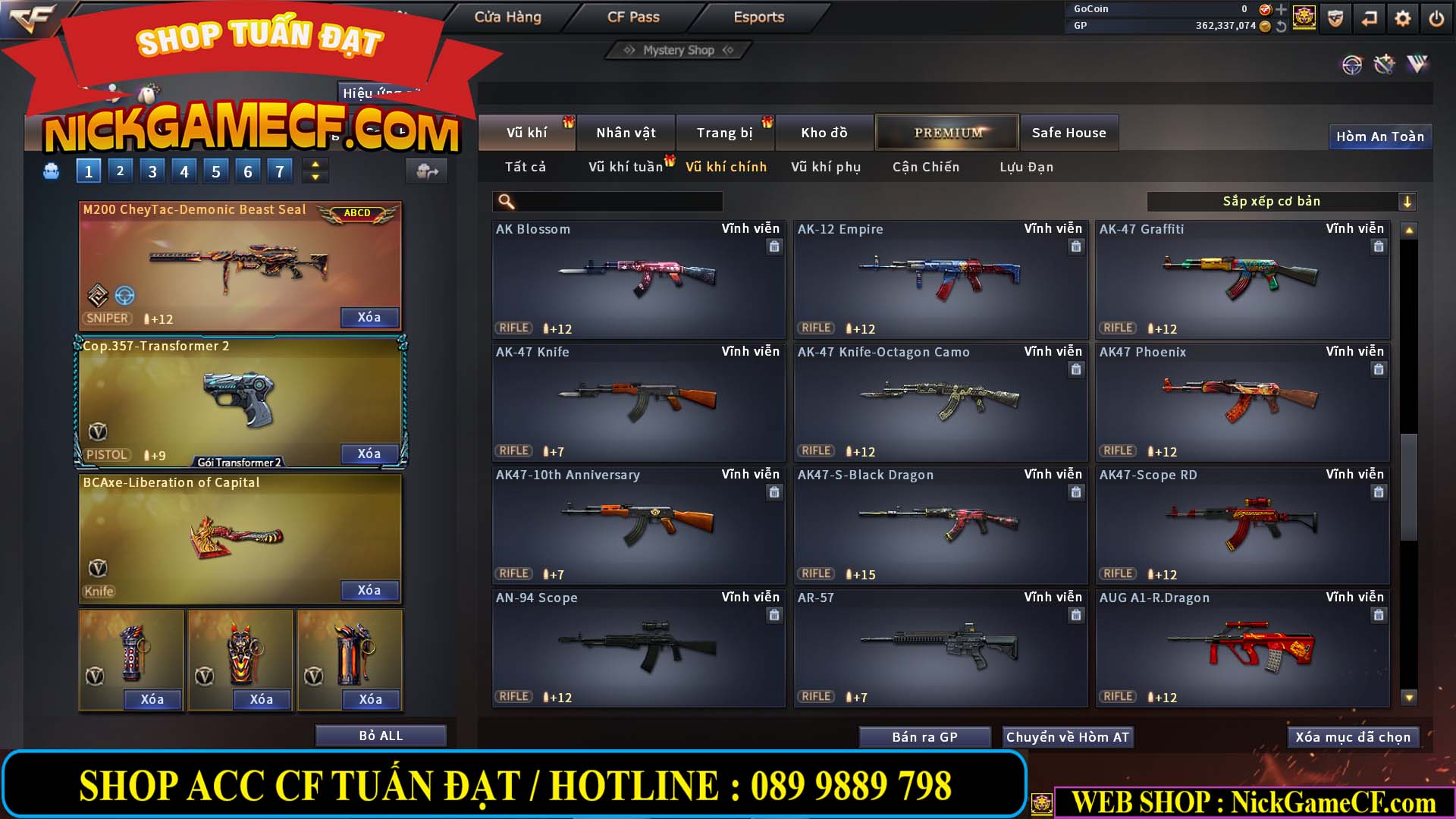 MÃ CF13772 - GIÁ : 6999K - CHIẾN C4 ĐẸP - ZOM XINH - 58 VIP - VIP5