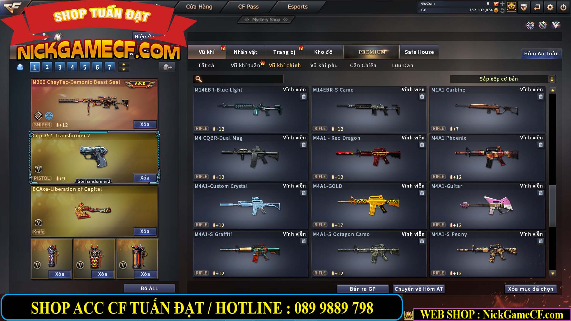 MÃ CF13772 - GIÁ : 6999K - CHIẾN C4 ĐẸP - ZOM XINH - 58 VIP - VIP5