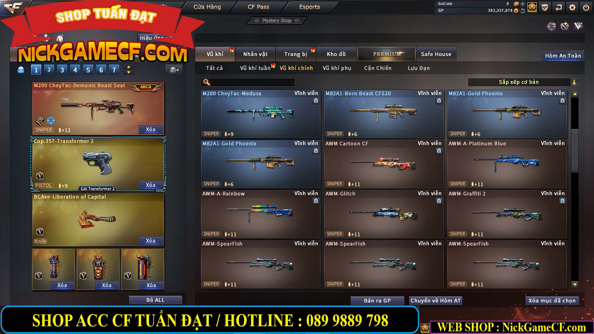MÃ CF13772 - GIÁ : 6999K - CHIẾN C4 ĐẸP - ZOM XINH - 58 VIP - VIP5