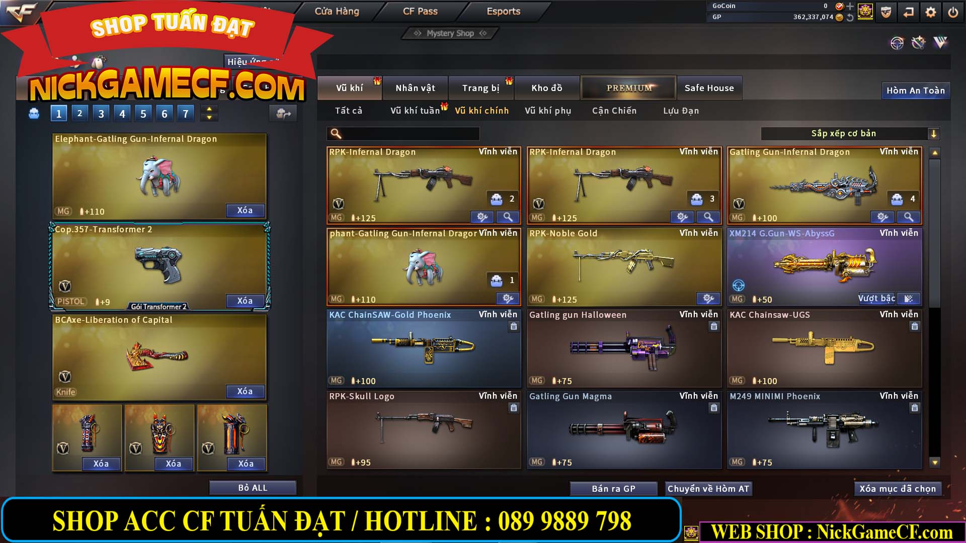 MÃ CF13772 - GIÁ : 6999K - CHIẾN C4 ĐẸP - ZOM XINH - 58 VIP - VIP5