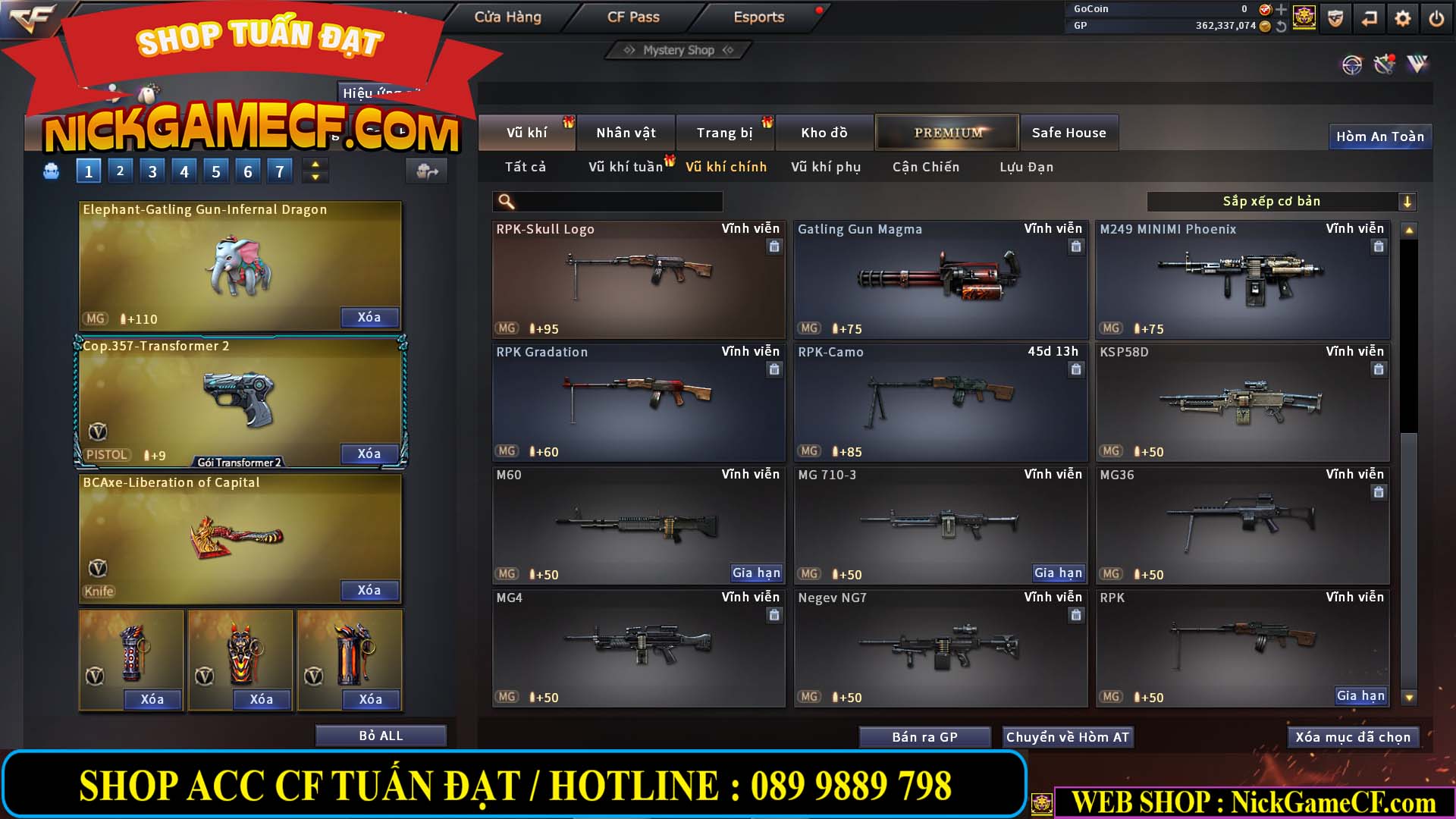 MÃ CF13772 - GIÁ : 6999K - CHIẾN C4 ĐẸP - ZOM XINH - 58 VIP - VIP5