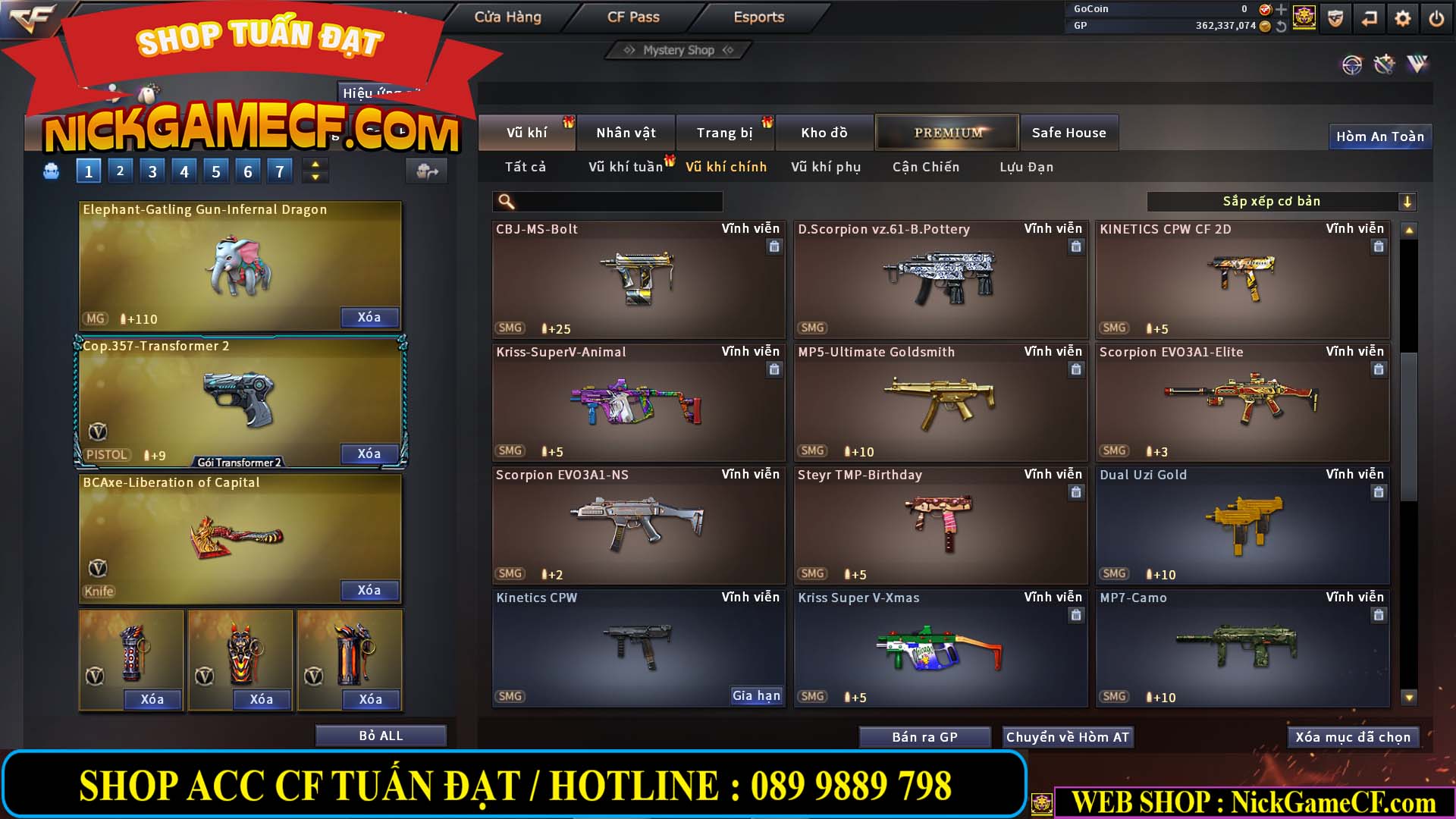 MÃ CF13772 - GIÁ : 6999K - CHIẾN C4 ĐẸP - ZOM XINH - 58 VIP - VIP5