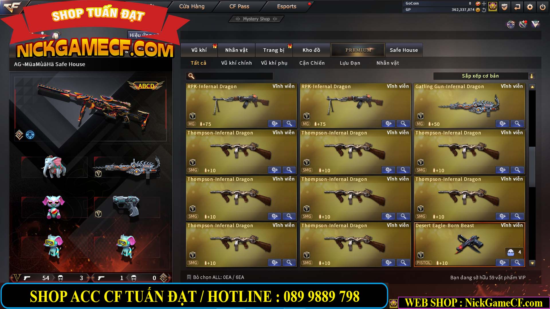 MÃ CF13772 - GIÁ : 6999K - CHIẾN C4 ĐẸP - ZOM XINH - 58 VIP - VIP5