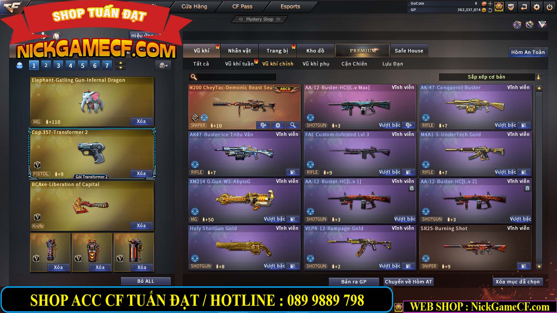 MÃ CF13772 - GIÁ : 6999K - CHIẾN C4 ĐẸP - ZOM XINH - 58 VIP - VIP5