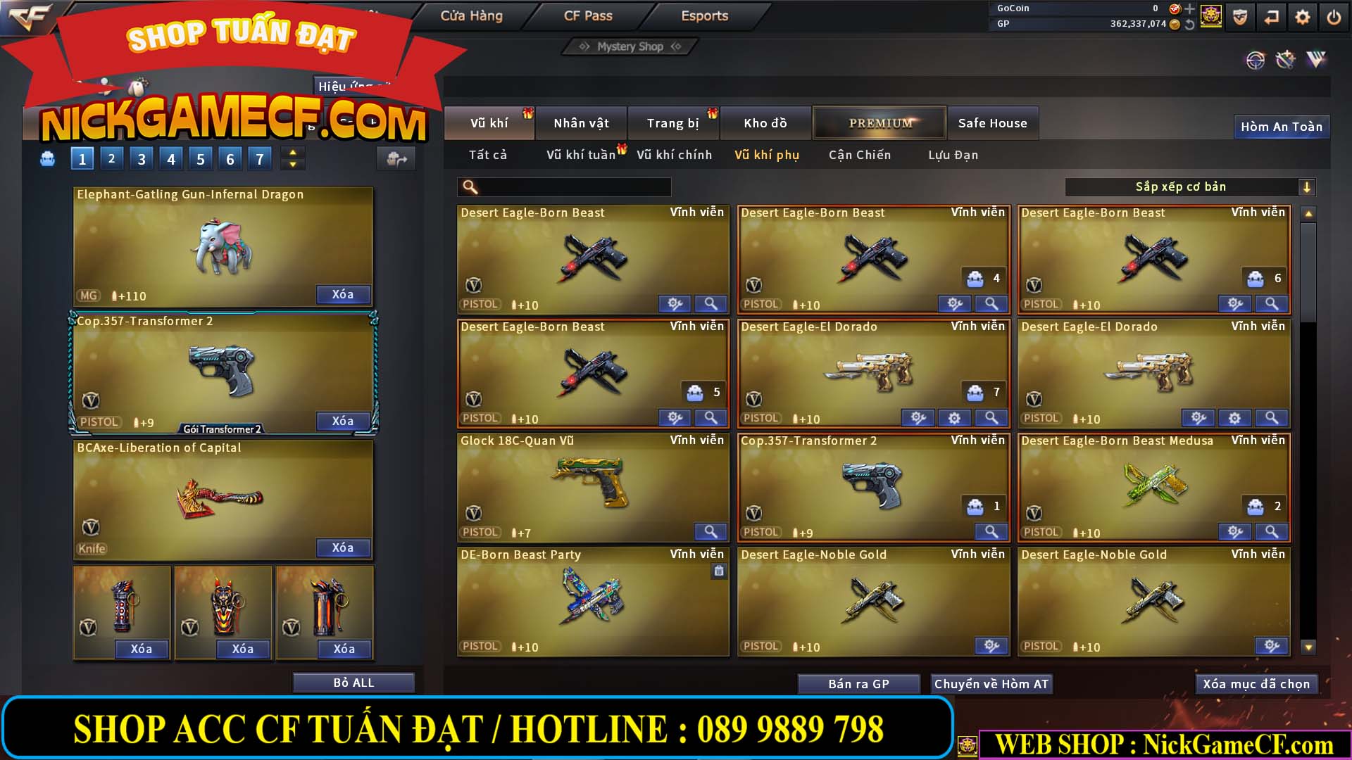MÃ CF13772 - GIÁ : 6999K - CHIẾN C4 ĐẸP - ZOM XINH - 58 VIP - VIP5