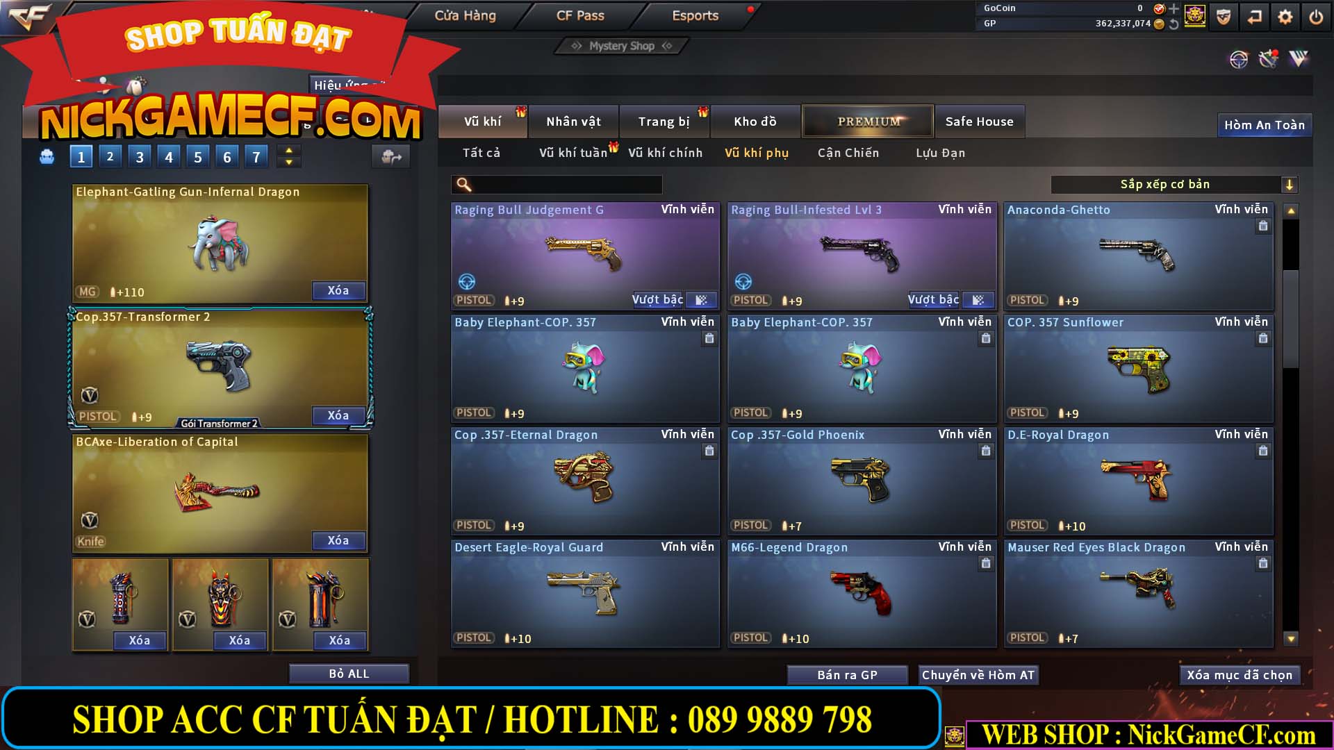 MÃ CF13772 - GIÁ : 6999K - CHIẾN C4 ĐẸP - ZOM XINH - 58 VIP - VIP5