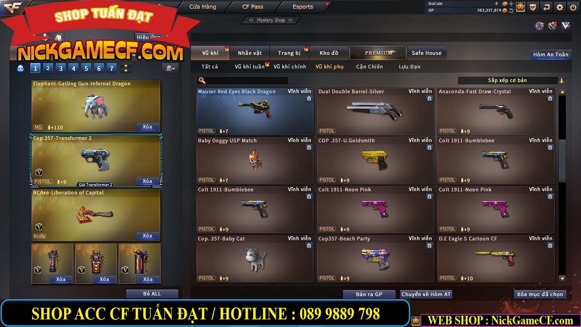 MÃ CF13772 - GIÁ : 6999K - CHIẾN C4 ĐẸP - ZOM XINH - 58 VIP - VIP5