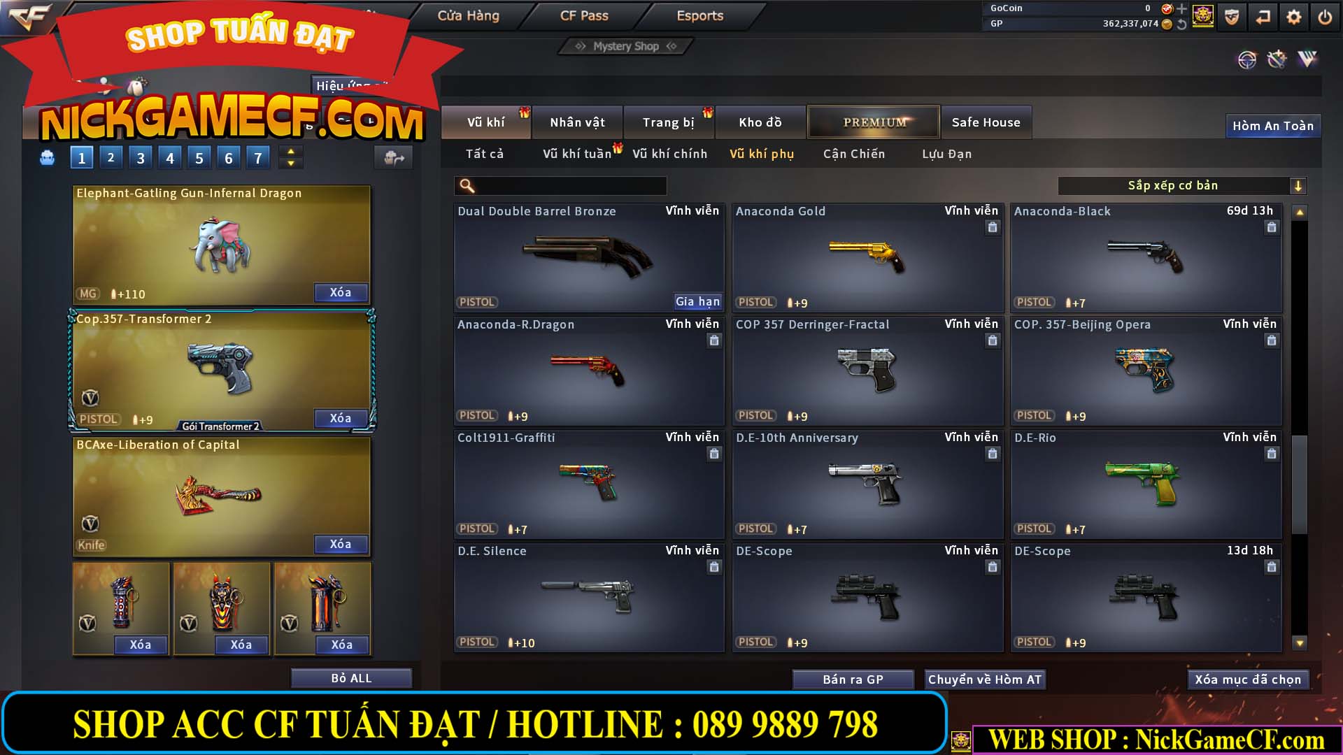 MÃ CF13772 - GIÁ : 6999K - CHIẾN C4 ĐẸP - ZOM XINH - 58 VIP - VIP5
