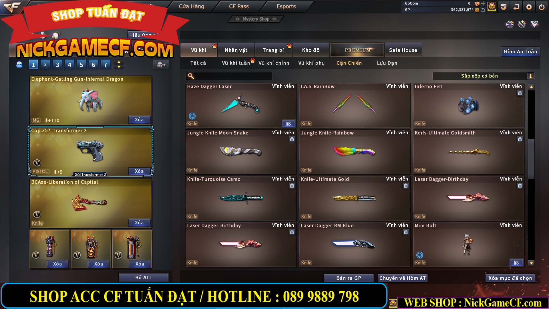 MÃ CF13772 - GIÁ : 6999K - CHIẾN C4 ĐẸP - ZOM XINH - 58 VIP - VIP5