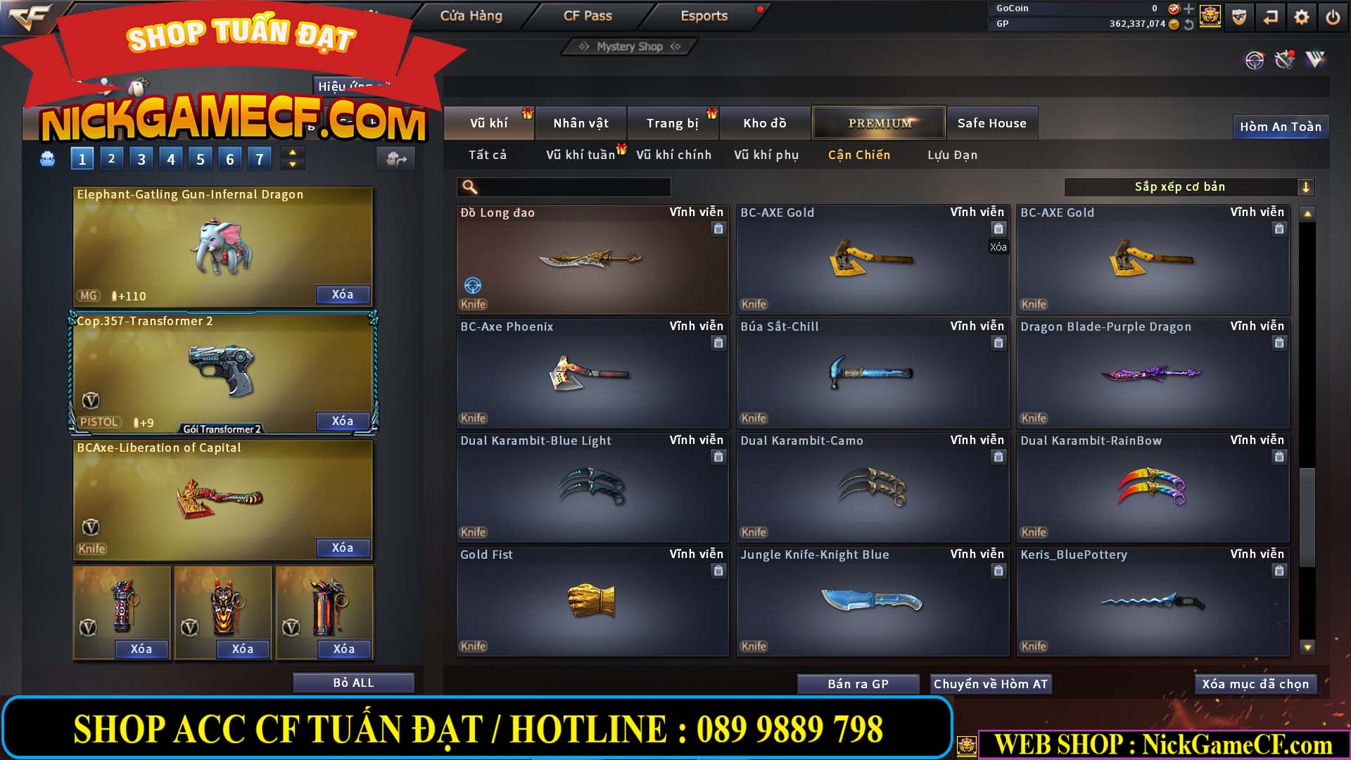 MÃ CF13772 - GIÁ : 6999K - CHIẾN C4 ĐẸP - ZOM XINH - 58 VIP - VIP5