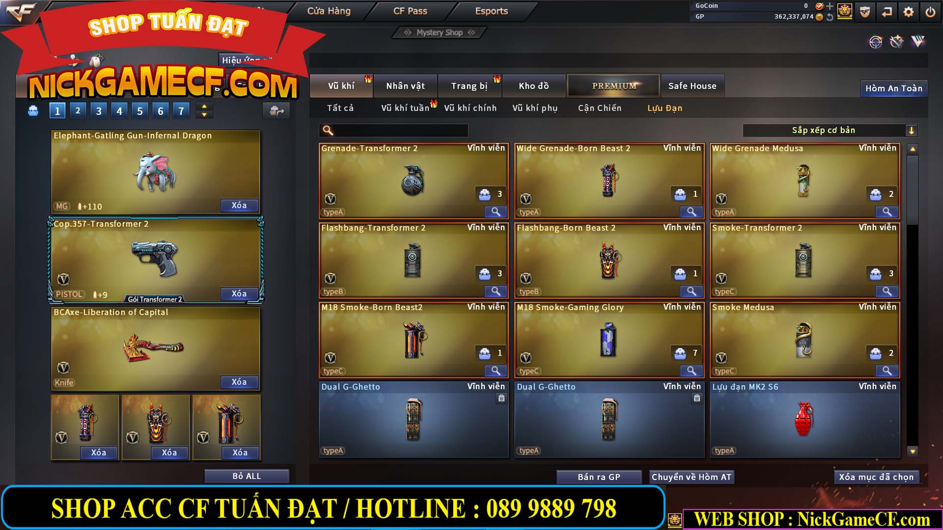 MÃ CF13772 - GIÁ : 6999K - CHIẾN C4 ĐẸP - ZOM XINH - 58 VIP - VIP5