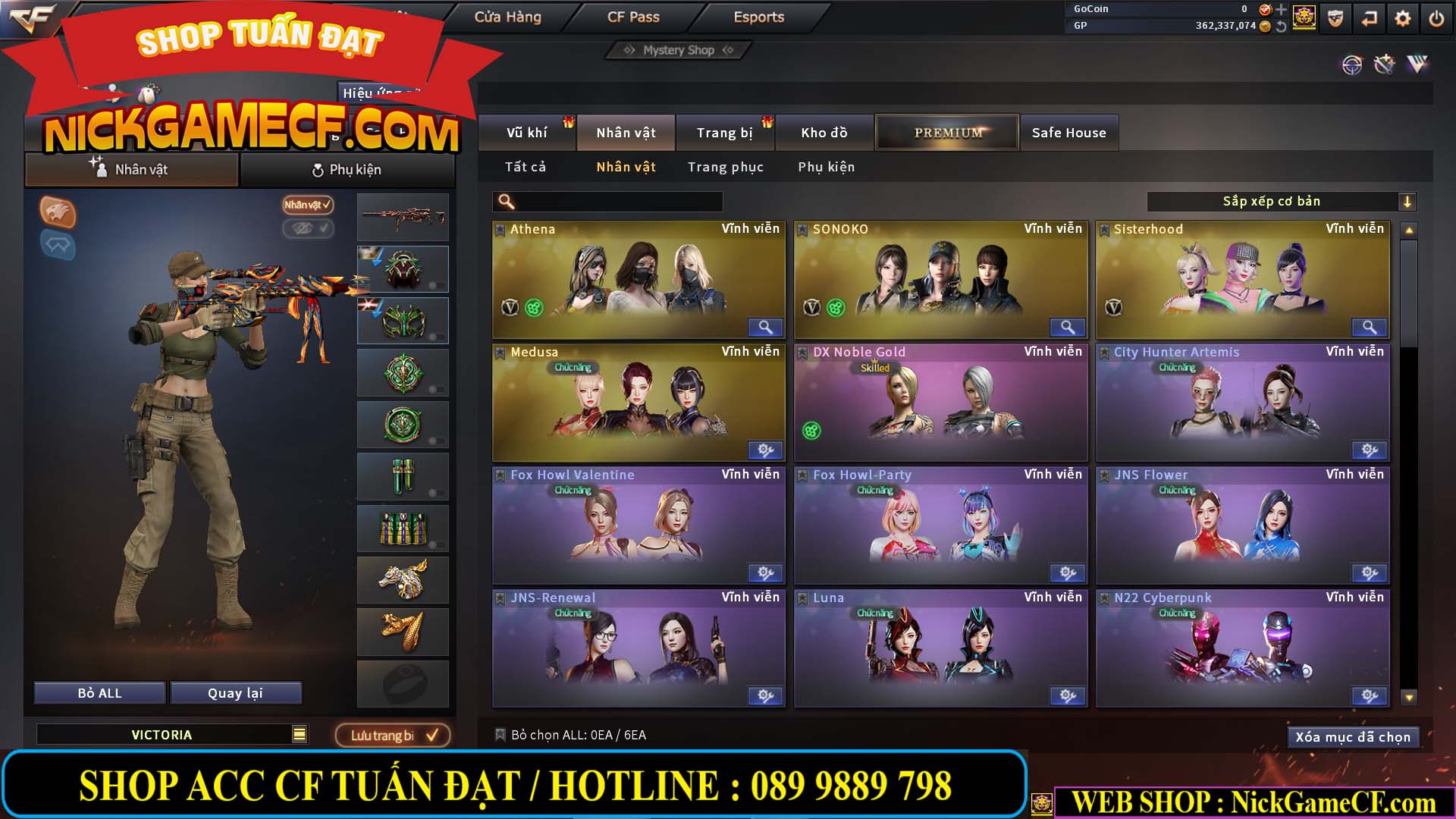 MÃ CF13772 - GIÁ : 6999K - CHIẾN C4 ĐẸP - ZOM XINH - 58 VIP - VIP5