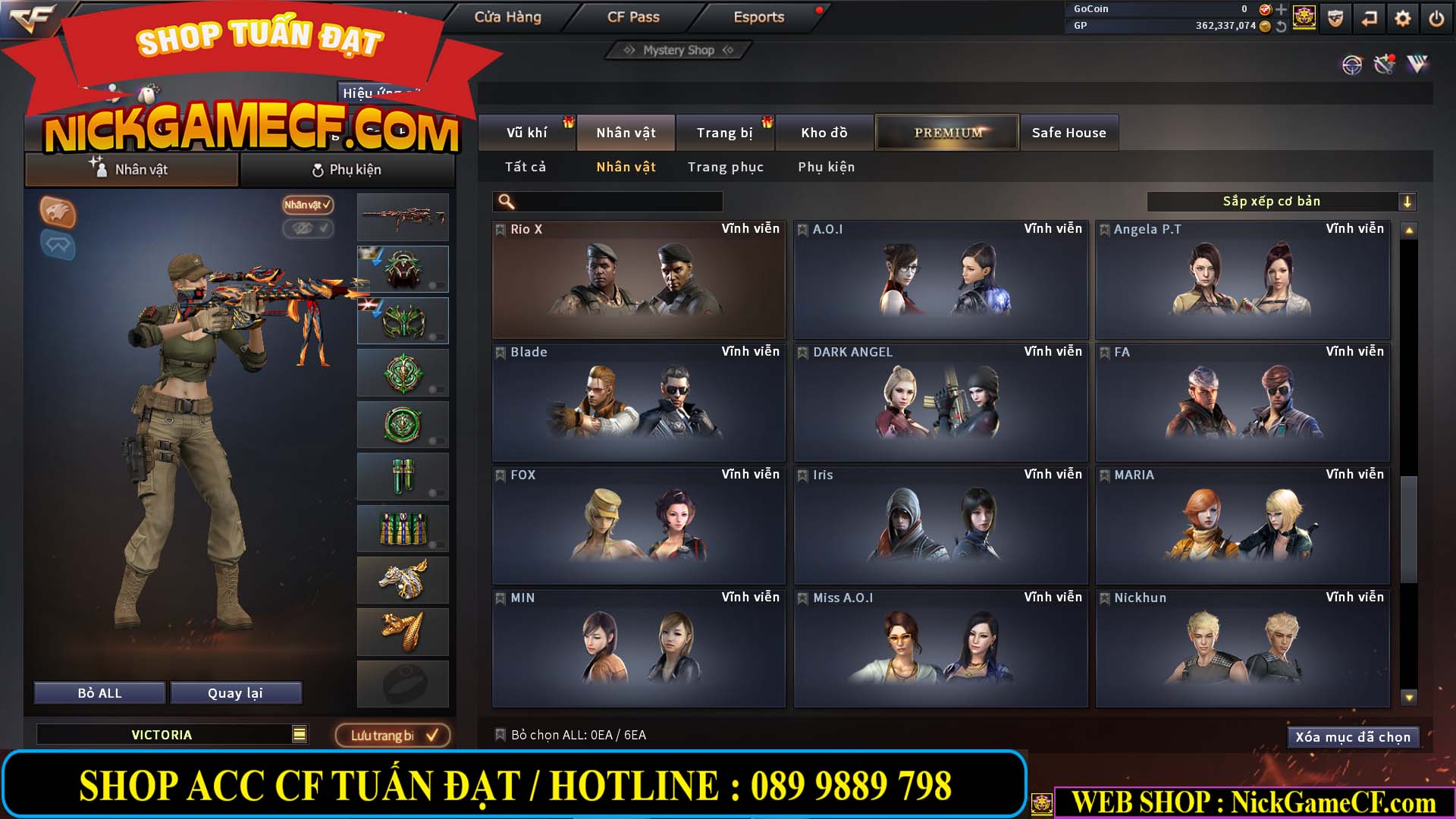 MÃ CF13772 - GIÁ : 6999K - CHIẾN C4 ĐẸP - ZOM XINH - 58 VIP - VIP5