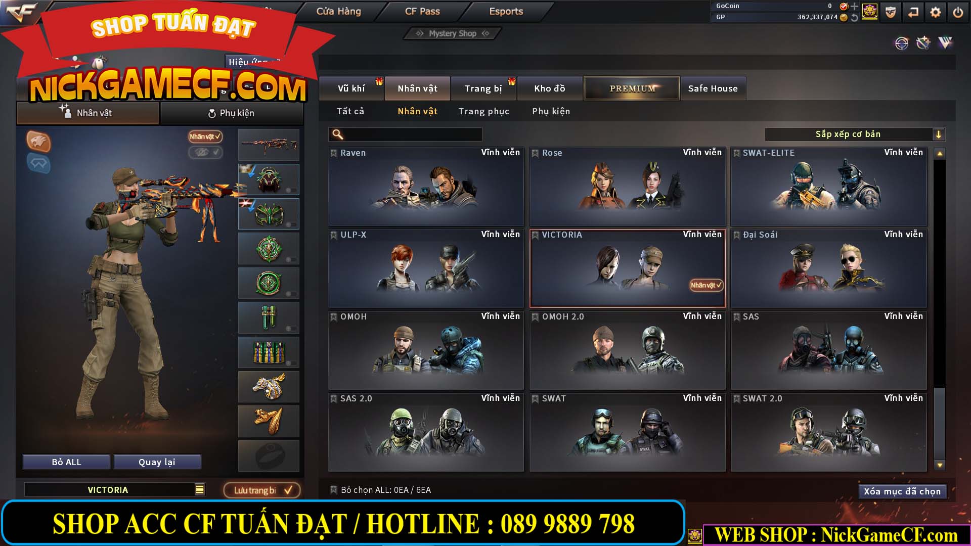 MÃ CF13772 - GIÁ : 6999K - CHIẾN C4 ĐẸP - ZOM XINH - 58 VIP - VIP5