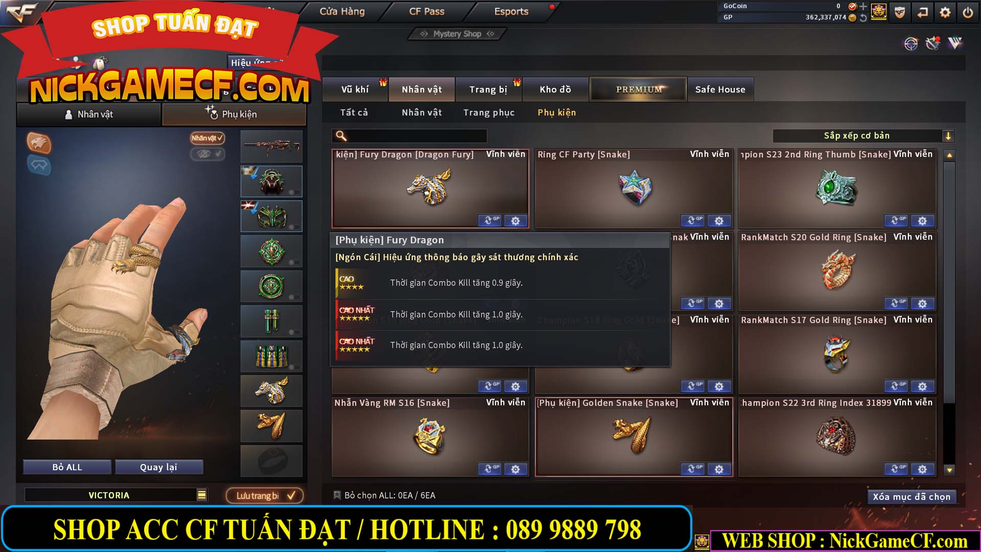 MÃ CF13772 - GIÁ : 6999K - CHIẾN C4 ĐẸP - ZOM XINH - 58 VIP - VIP5