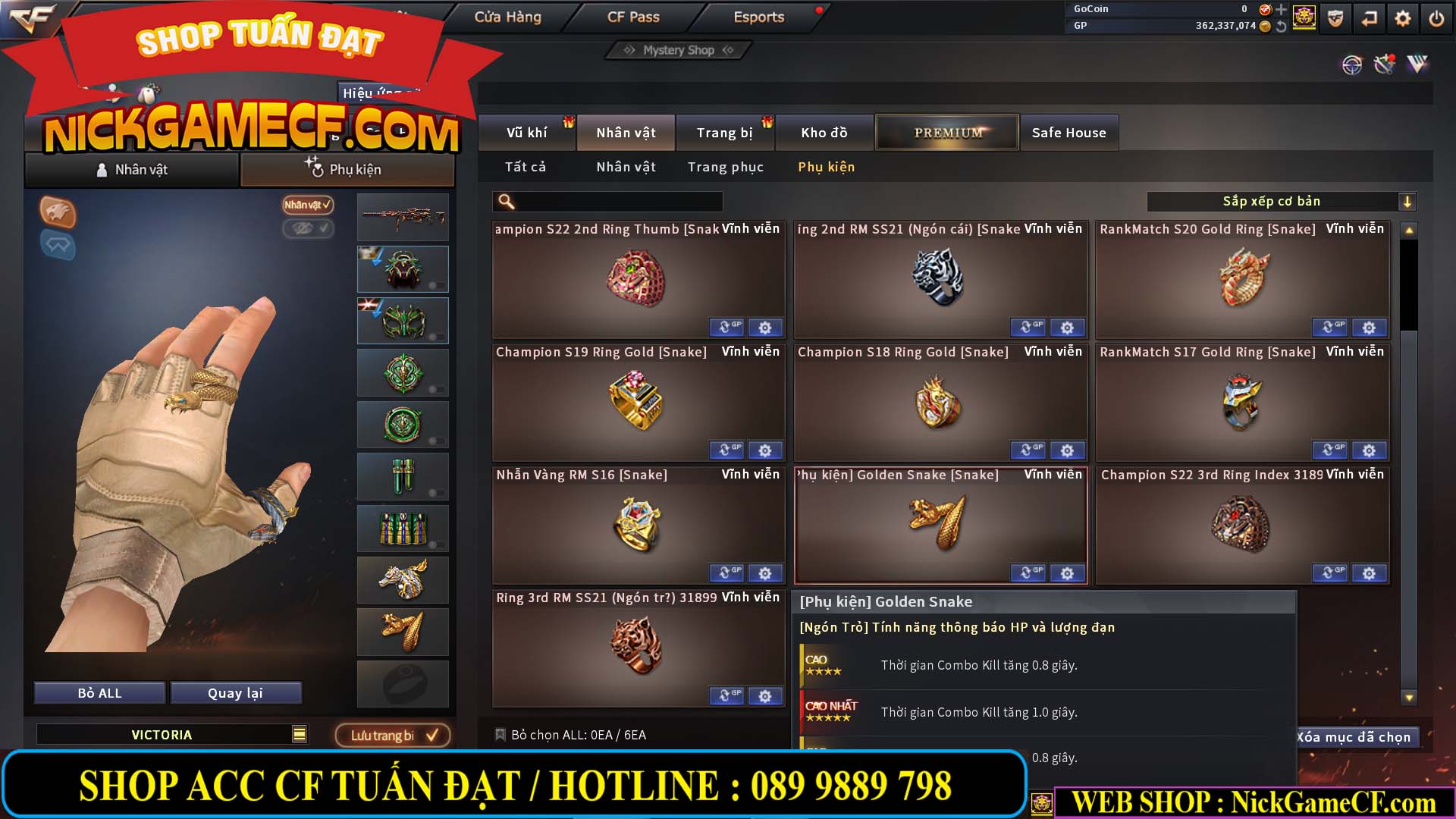 MÃ CF13772 - GIÁ : 6999K - CHIẾN C4 ĐẸP - ZOM XINH - 58 VIP - VIP5